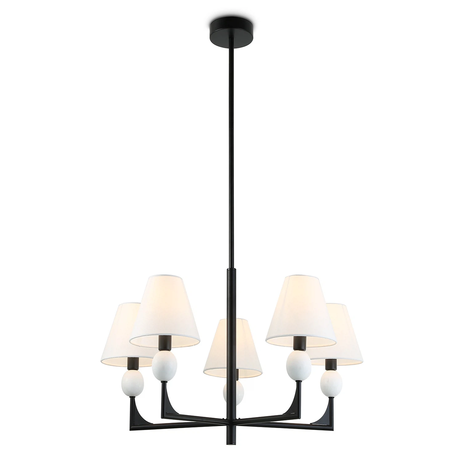 Изображение товара Светильник на штанге Ambrella light LH75153/5 неоклассика черный белый ткань мрамор