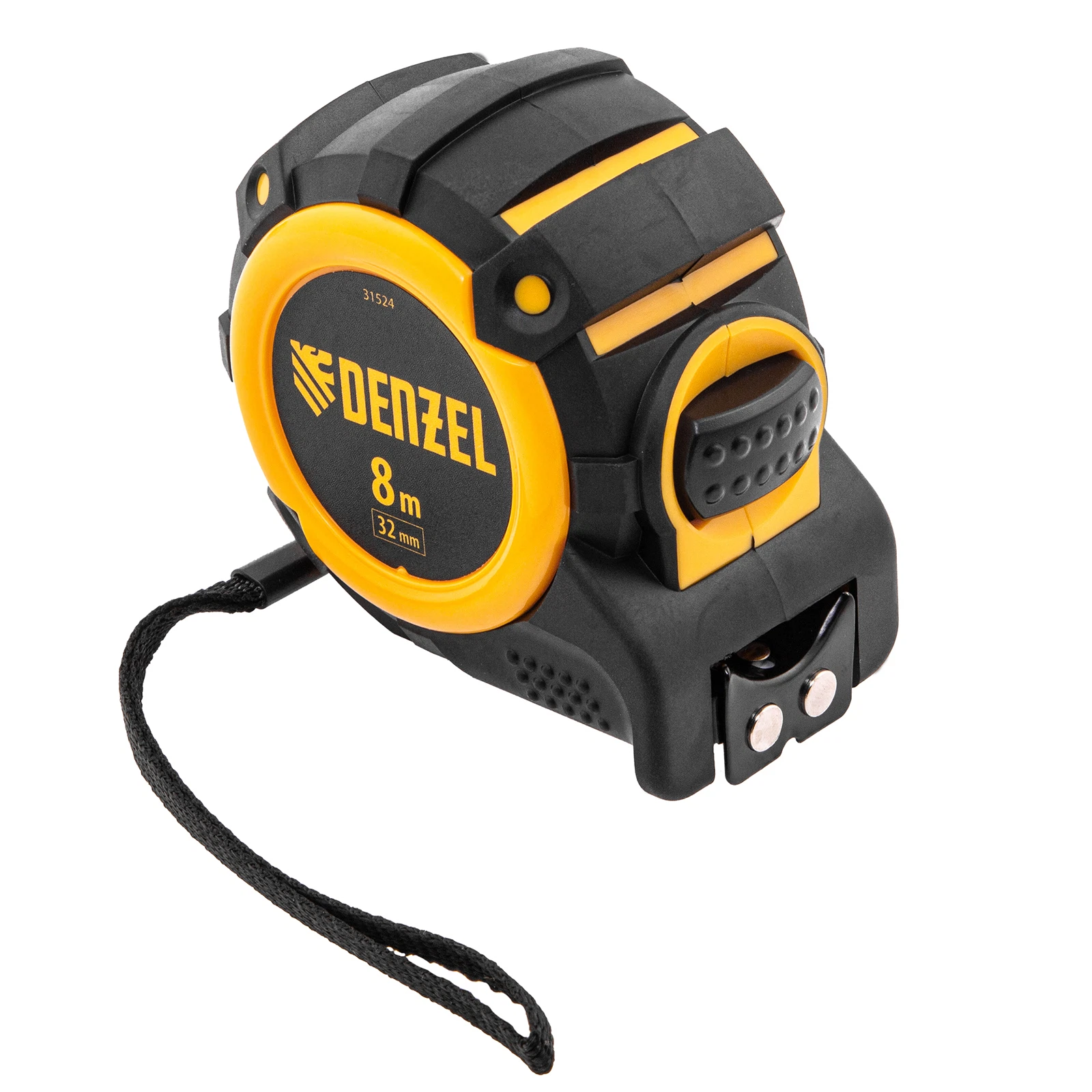 Изображение товара Рулетка автоматическая 8м, нейлоновое покрытие, магнит, двухсторонняя разметка Denzel
