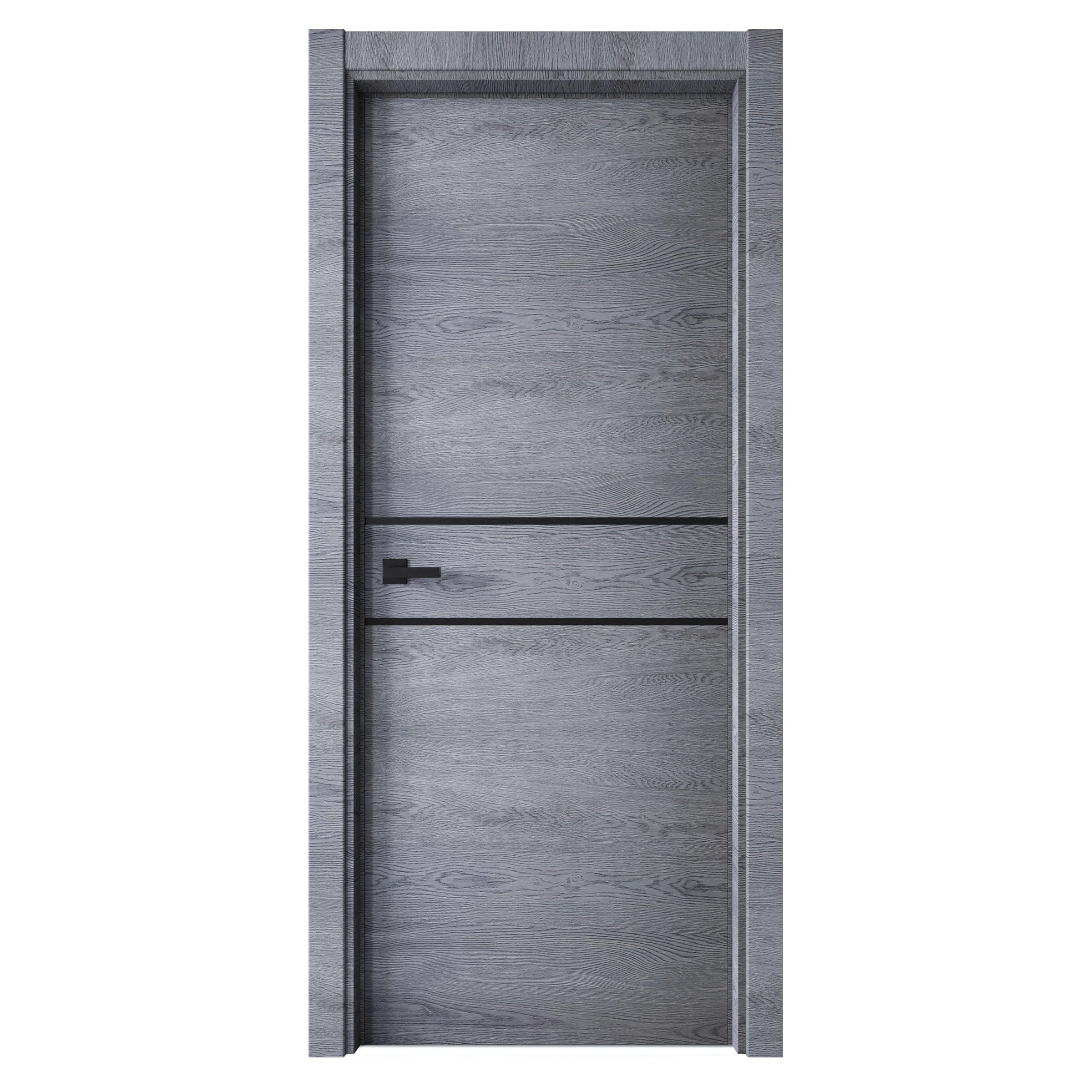 Изображение товара Межкомнатная дверь с псевдостеклом Line 2 2000х700мм черная Edge black