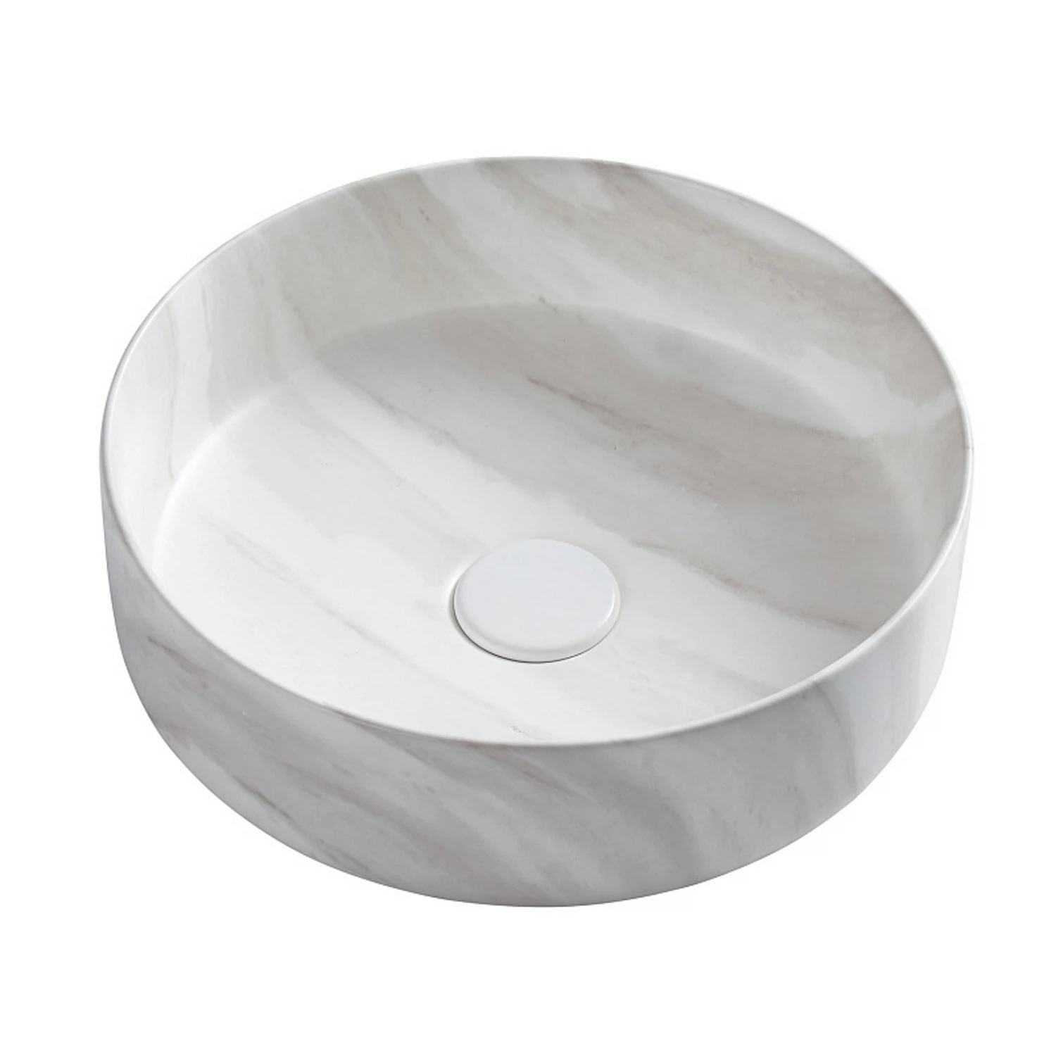 Изображение товара Раковина накладная Azario AZ-3134-M817 35.5 см белая круглая для ванной