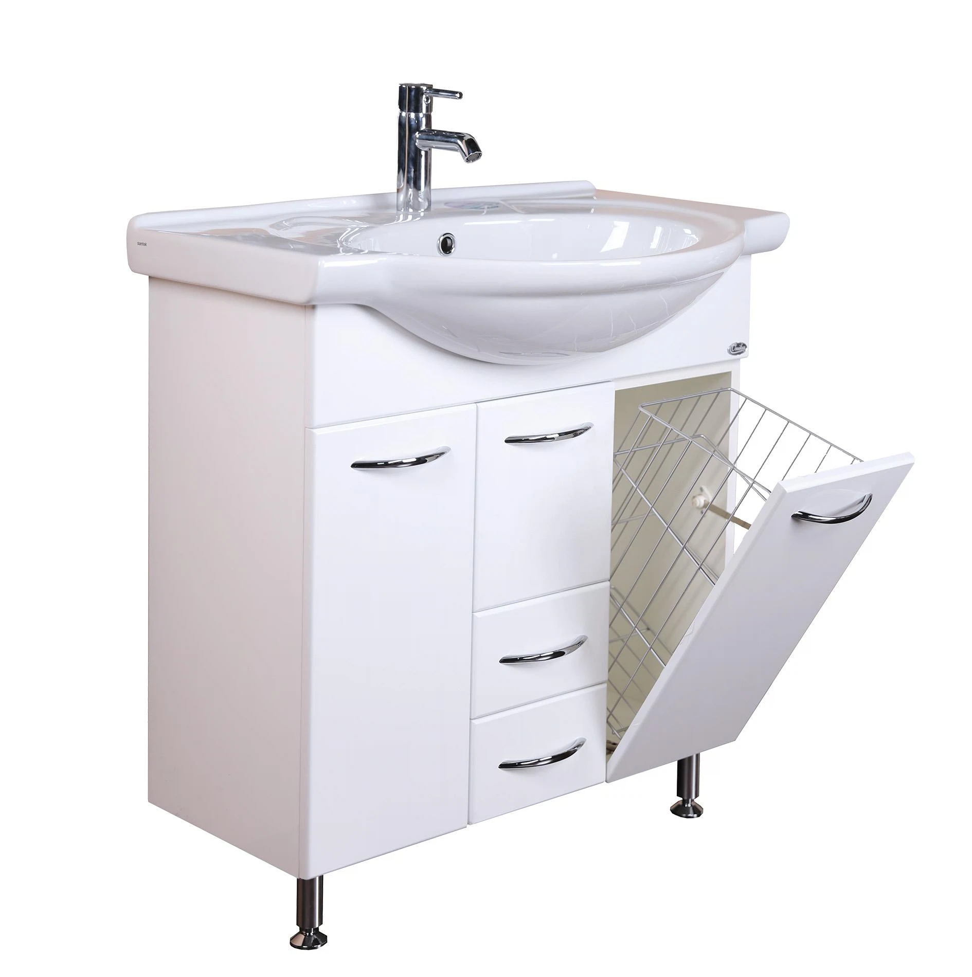 Изображение товара Тумба под раковину ONIKA Моника 75 белая напольная с корзиной