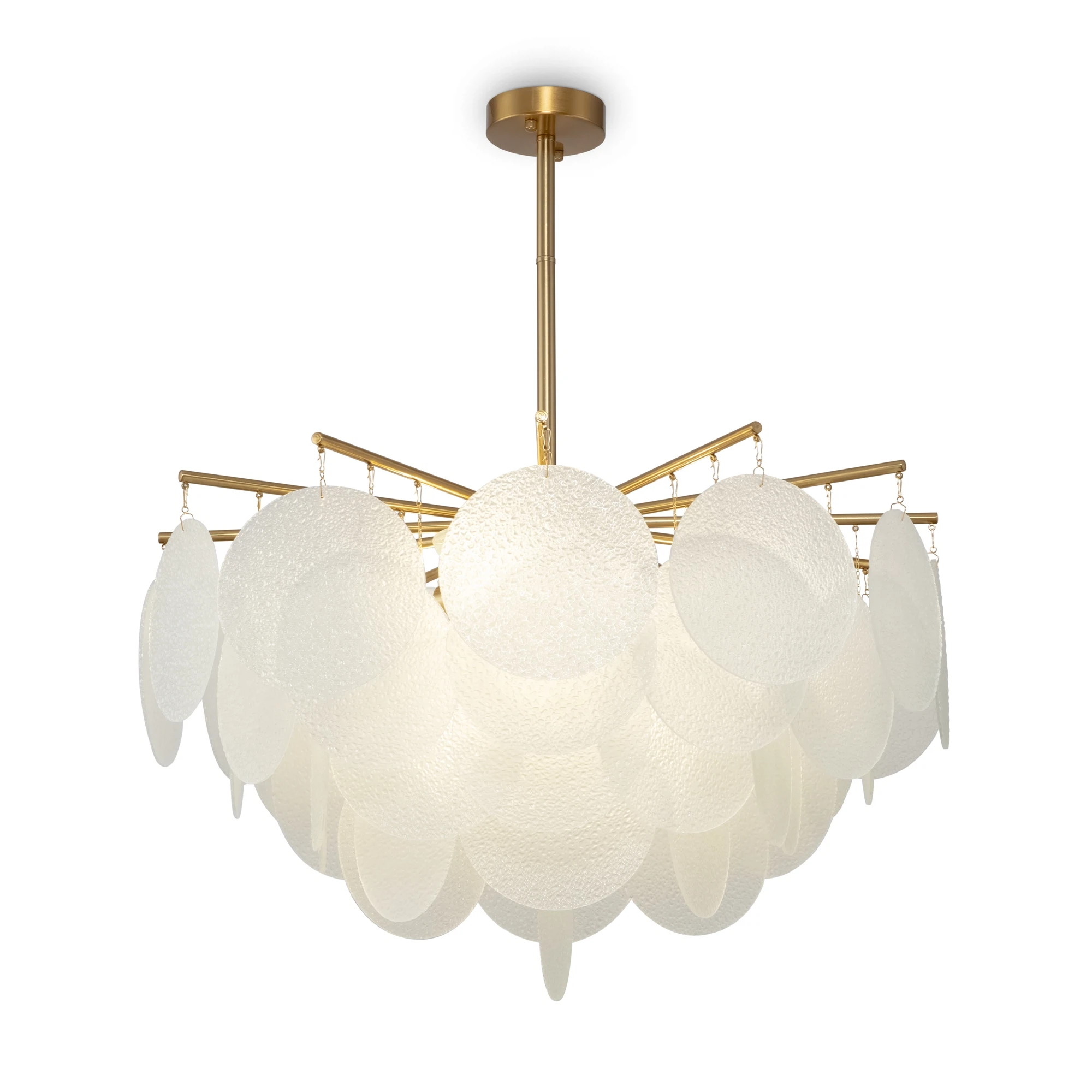 Изображение товара Люстра Freya Porto FR5104PL-06BS с декоративным стеклом и металлическими пластинами