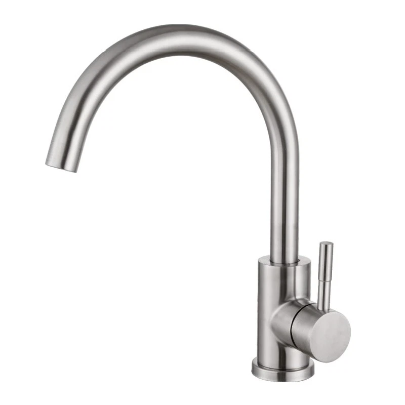 Изображение товара Haiba HB72304-3 — смеситель кухонный стальной, 14,5 см излив, поворотный