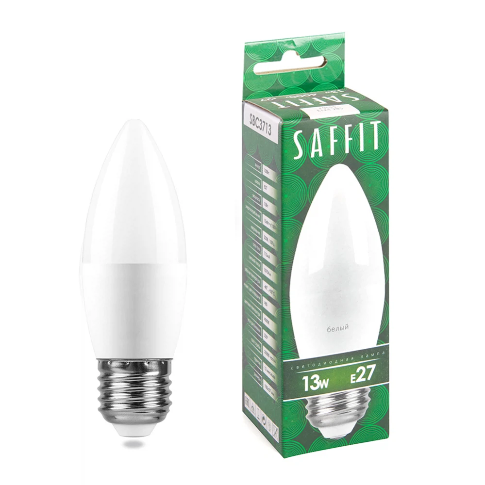 Изображение товара Светодиодная лампа SAFFIT SBC3713 свеча 13 Вт 4000К E27