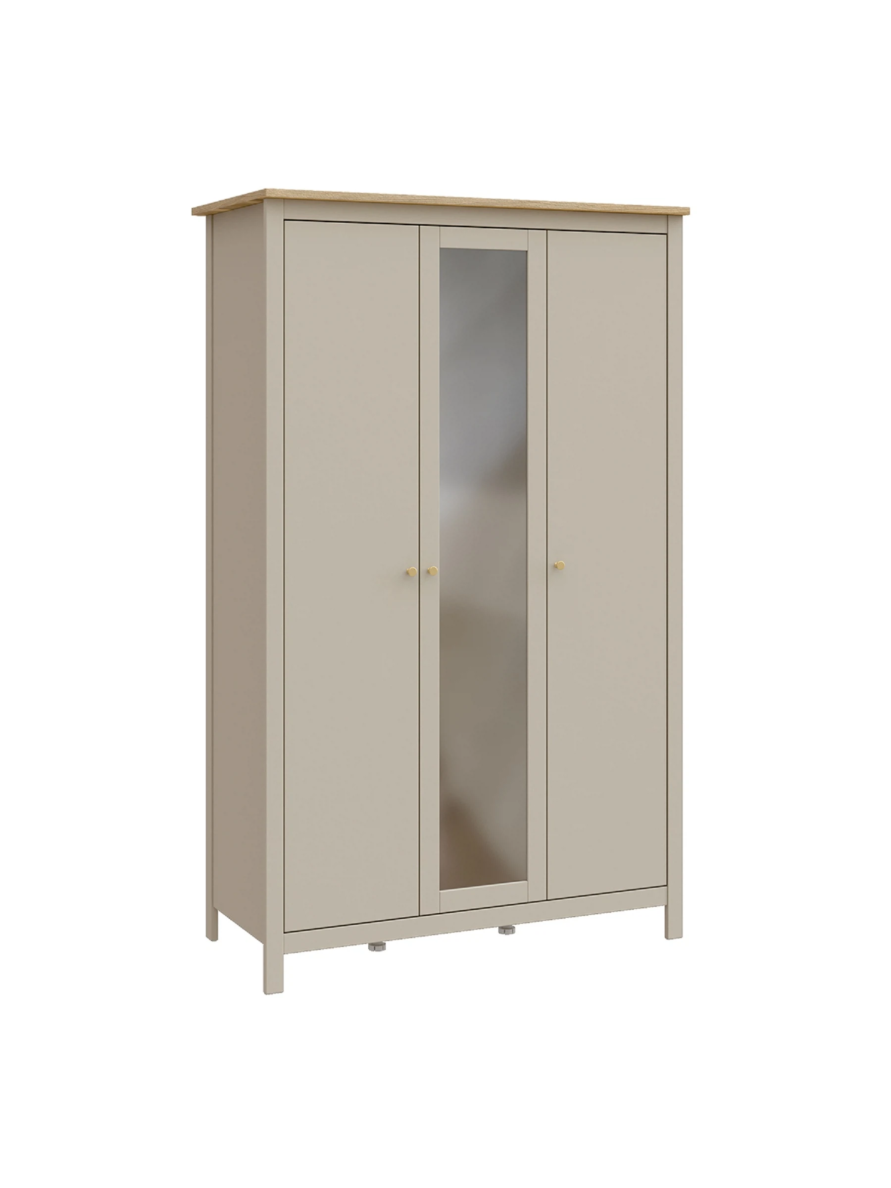 Изображение товара Шкаф САГА 3 двери с зеркалом 132х65х216 см кашемир