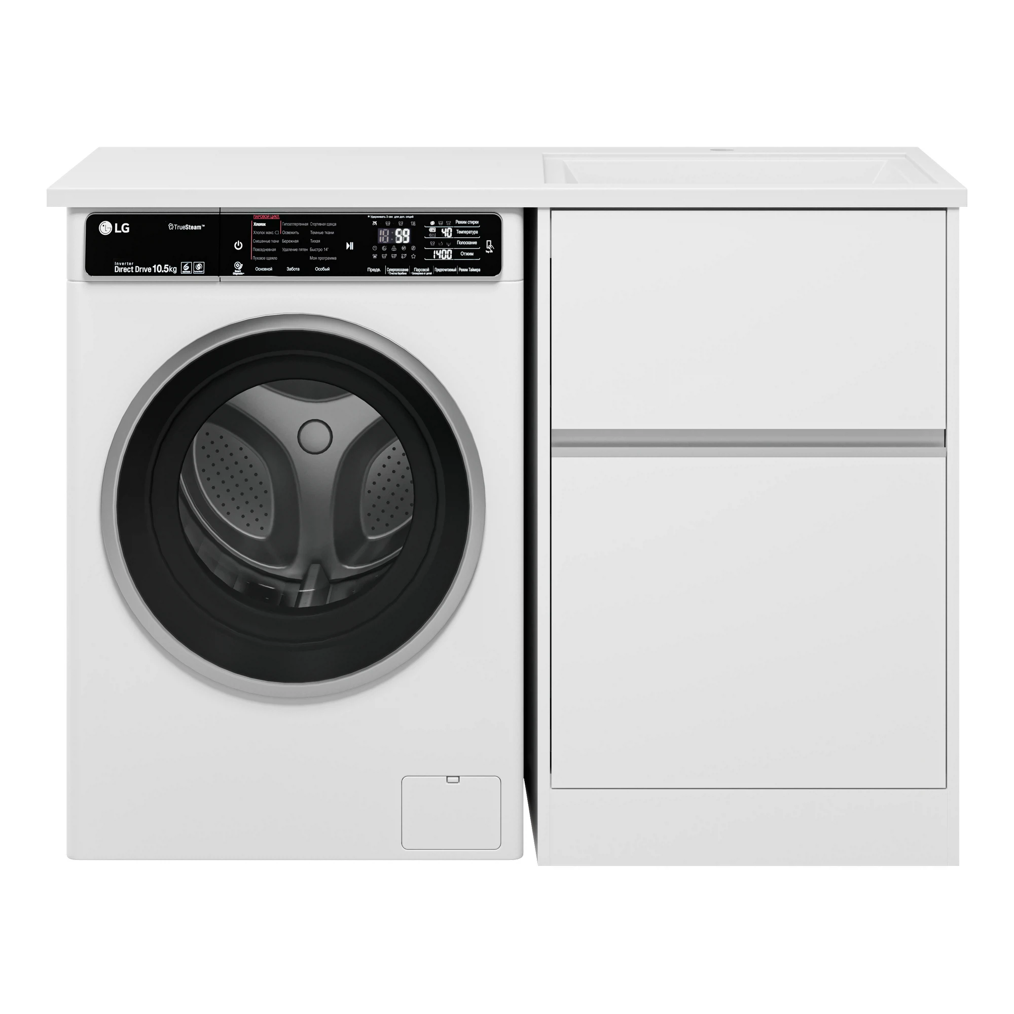 Изображение товара Тумба под раковину Ингрид 60 для ванной комнаты с ящиками и раковиной из мрамора