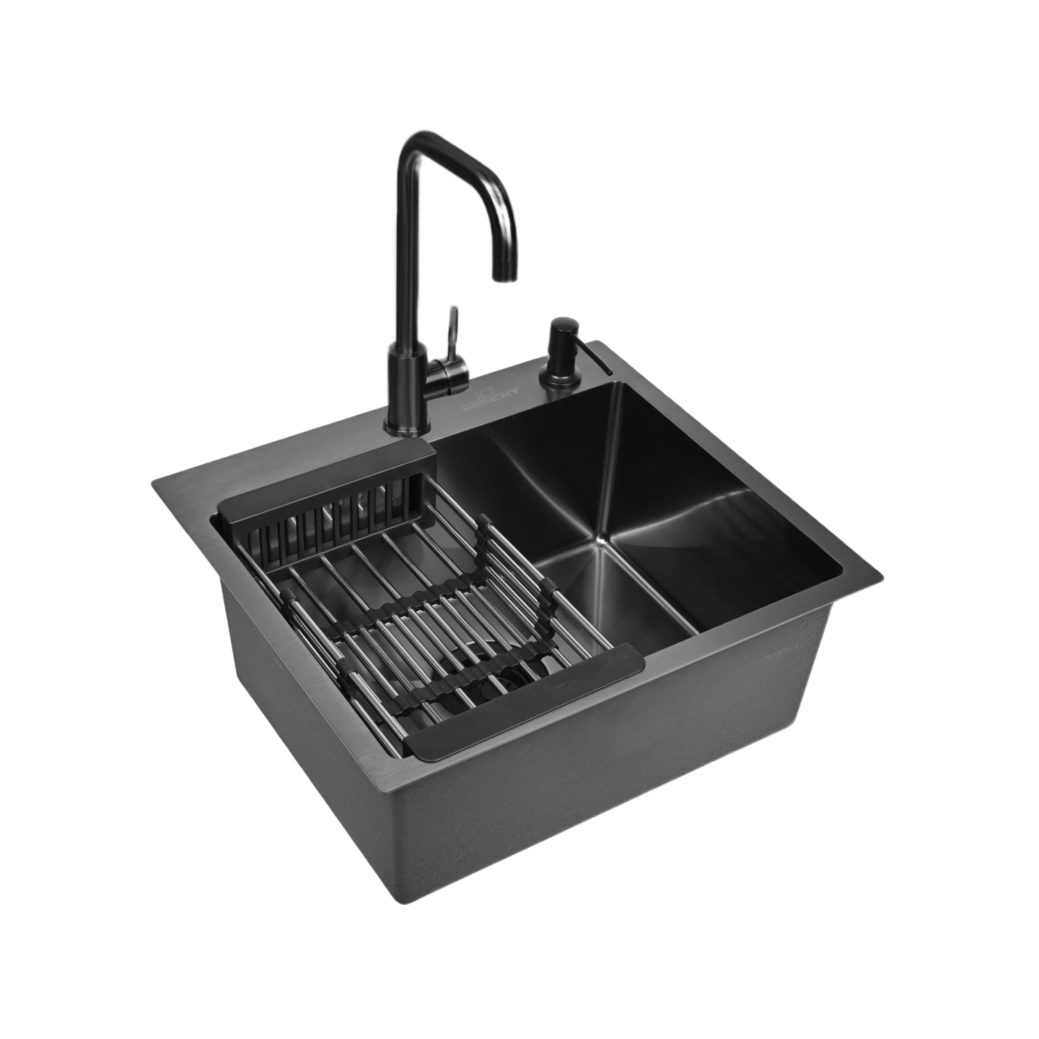 Изображение товара Мойка кухонная нержавеющая WISENT WS35044B с PVD покрытием графит