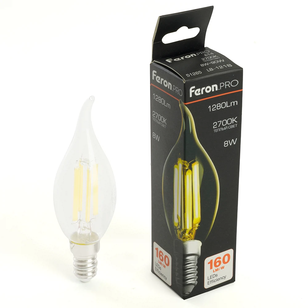 Изображение товара Лампа светодиодная Feron.PRO LB-1218 Свеча на ветру E14 1280LM 8W 175-265V 2700K Изображение товара Лампа светодиодная Feron.PRO LB-1218 Свеча на ветру E14 1280LM 8W 175-265V 2700K