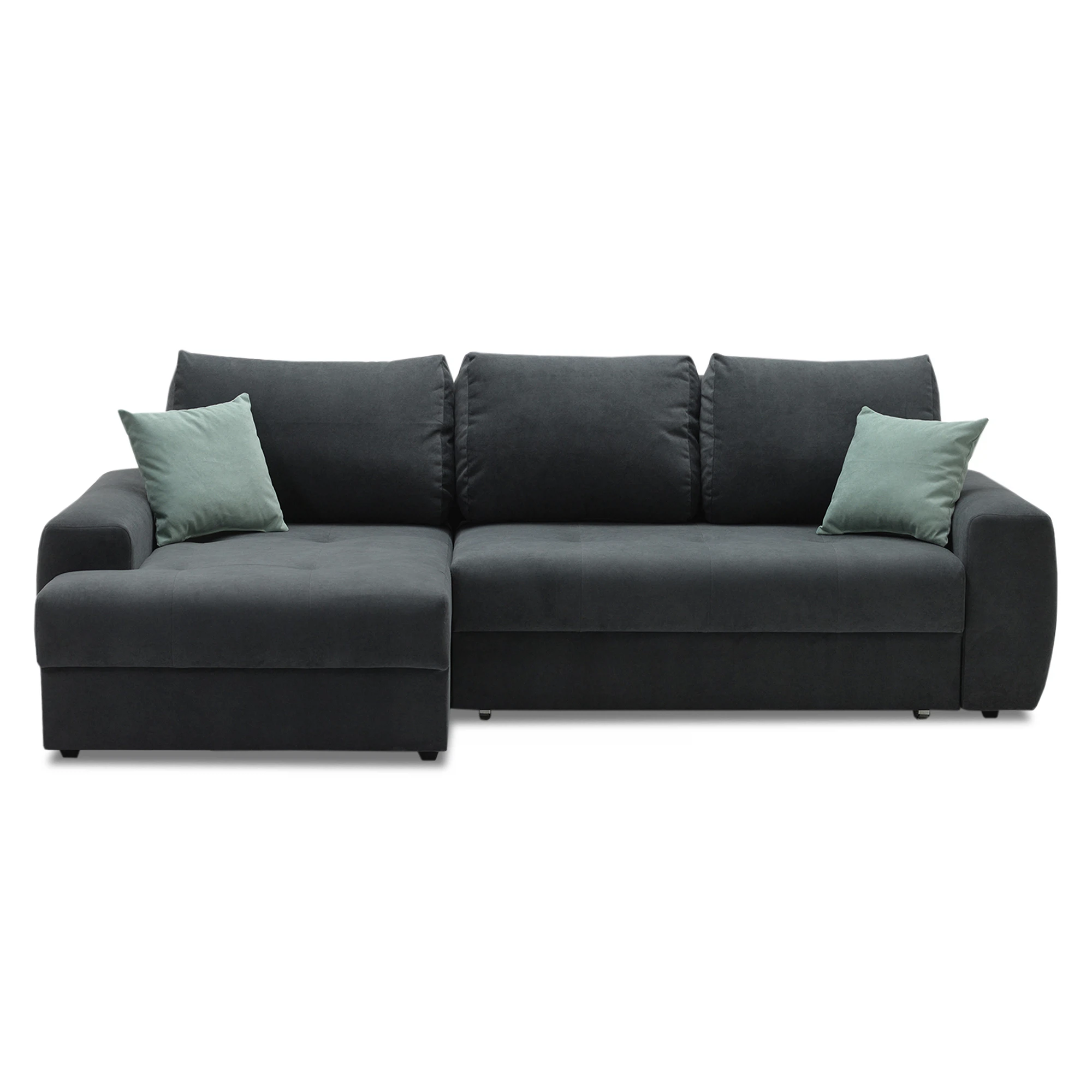 Изображение товара Угловой диван Коста еврокнижка левый Formula 968 Formula 692 (серый с мятными подушками)