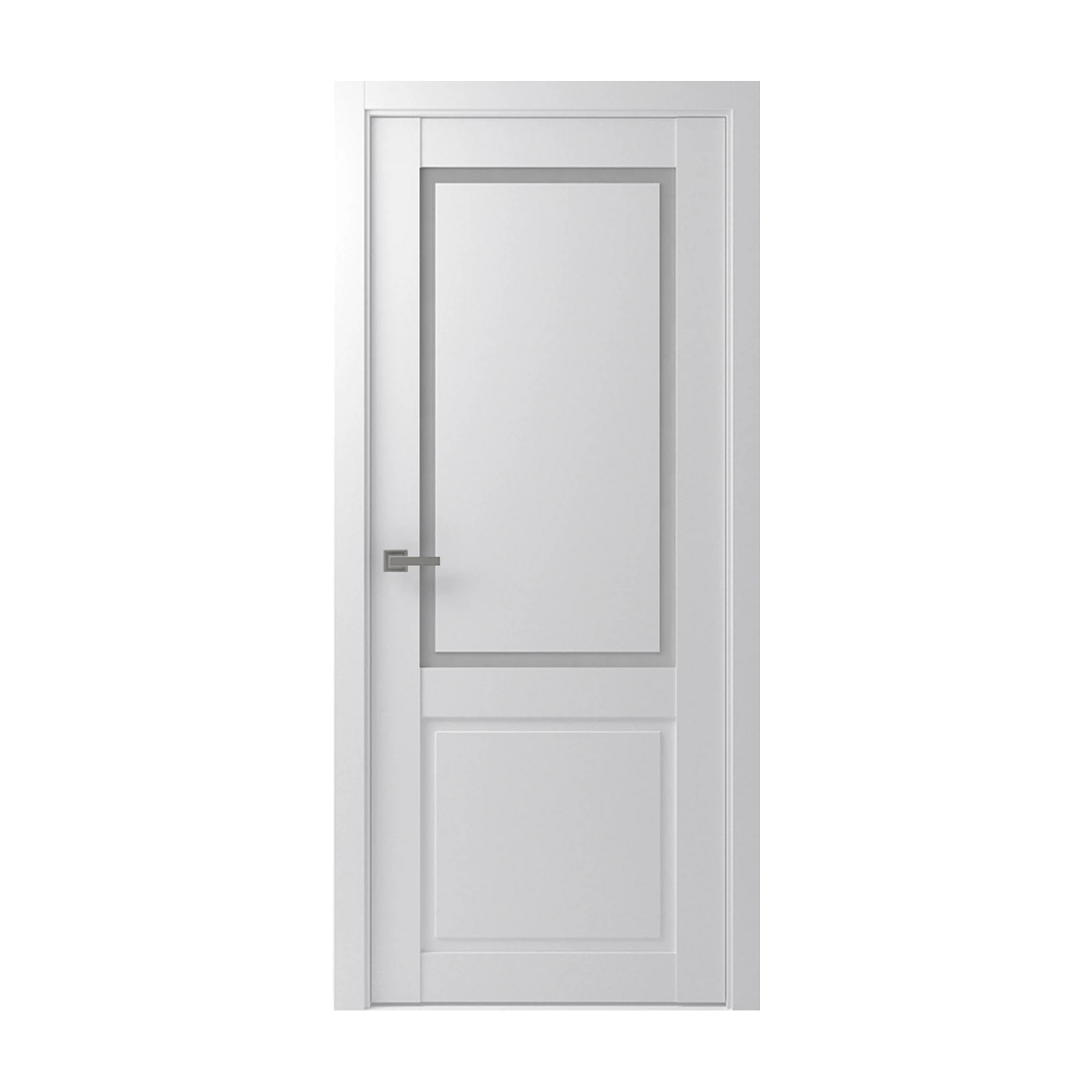 Изображение товара Межкомнатная дверь Айрин PFG 2 сатинат белая 60x200 см МДФ с покрытием ПВХ