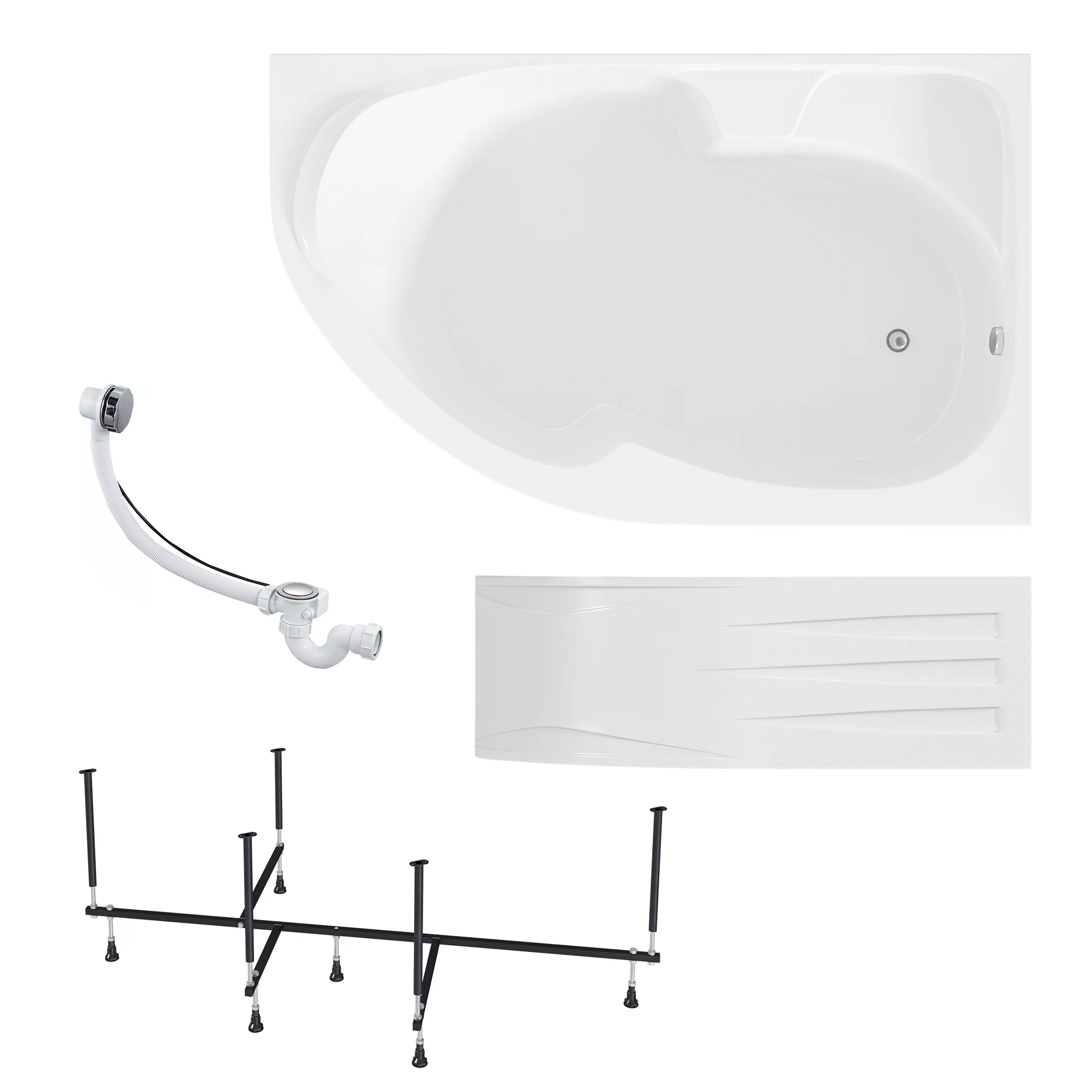 Изображение товара Акриловая ванна 1MARKA DIANA 150x90 правая асимметричная с рамо и панелью