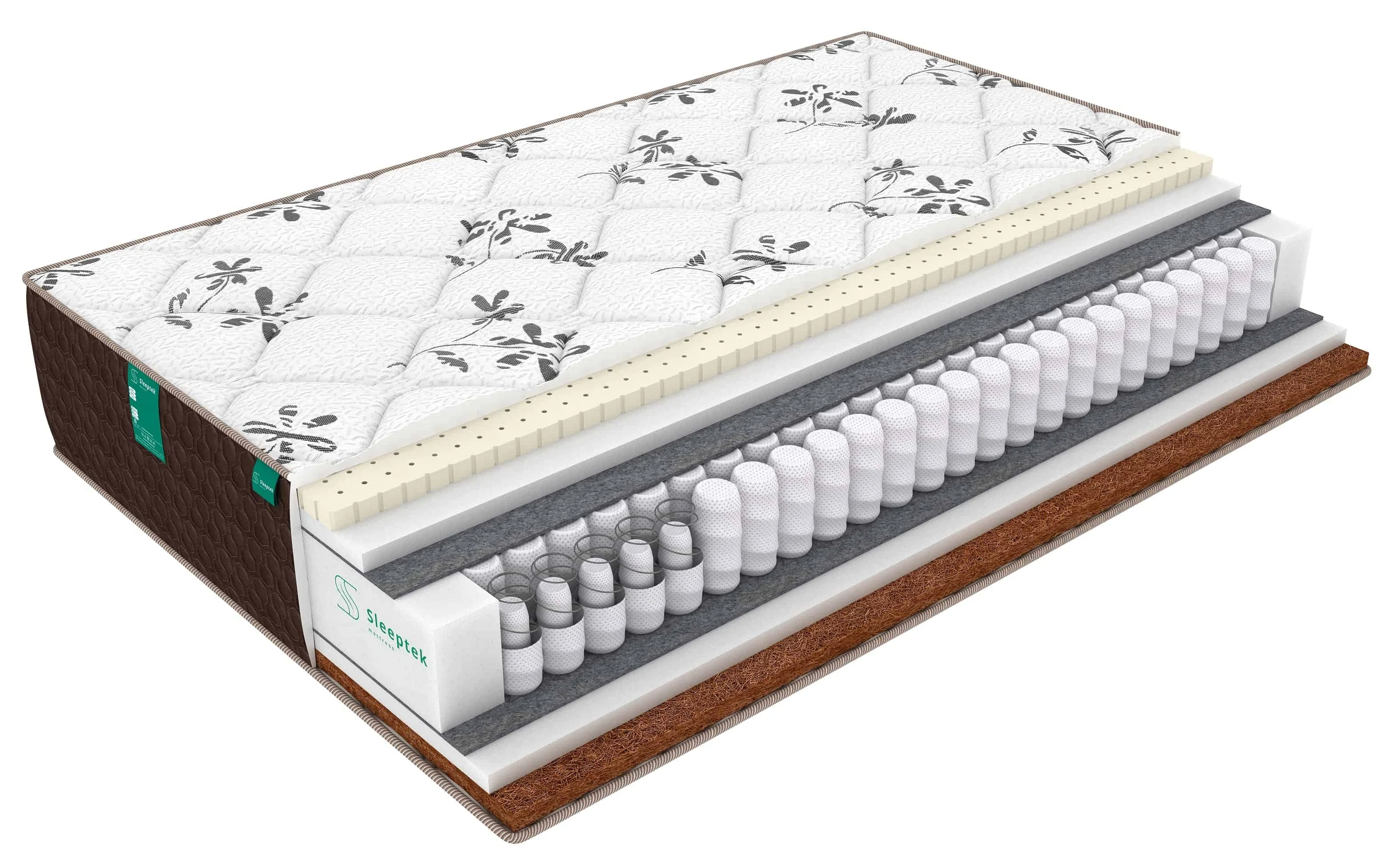 Изображение товара Матрас Sleeptek Duplex Latex Cocos Norma 80x200 см с независимым блоком пружин