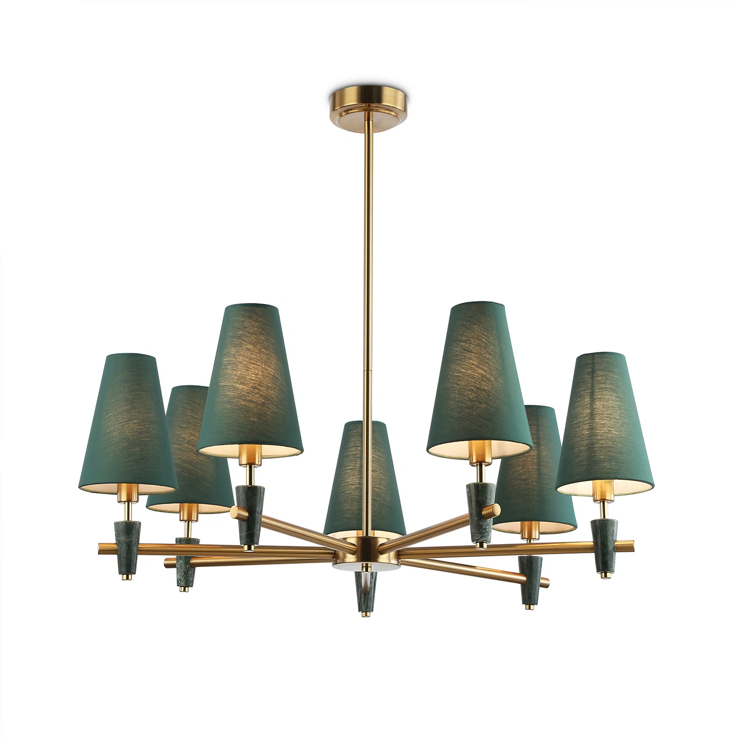 Изображение товара Люстра на штанге LH75053/7 AMBRELLA LIGHT латунь/зеленый E14