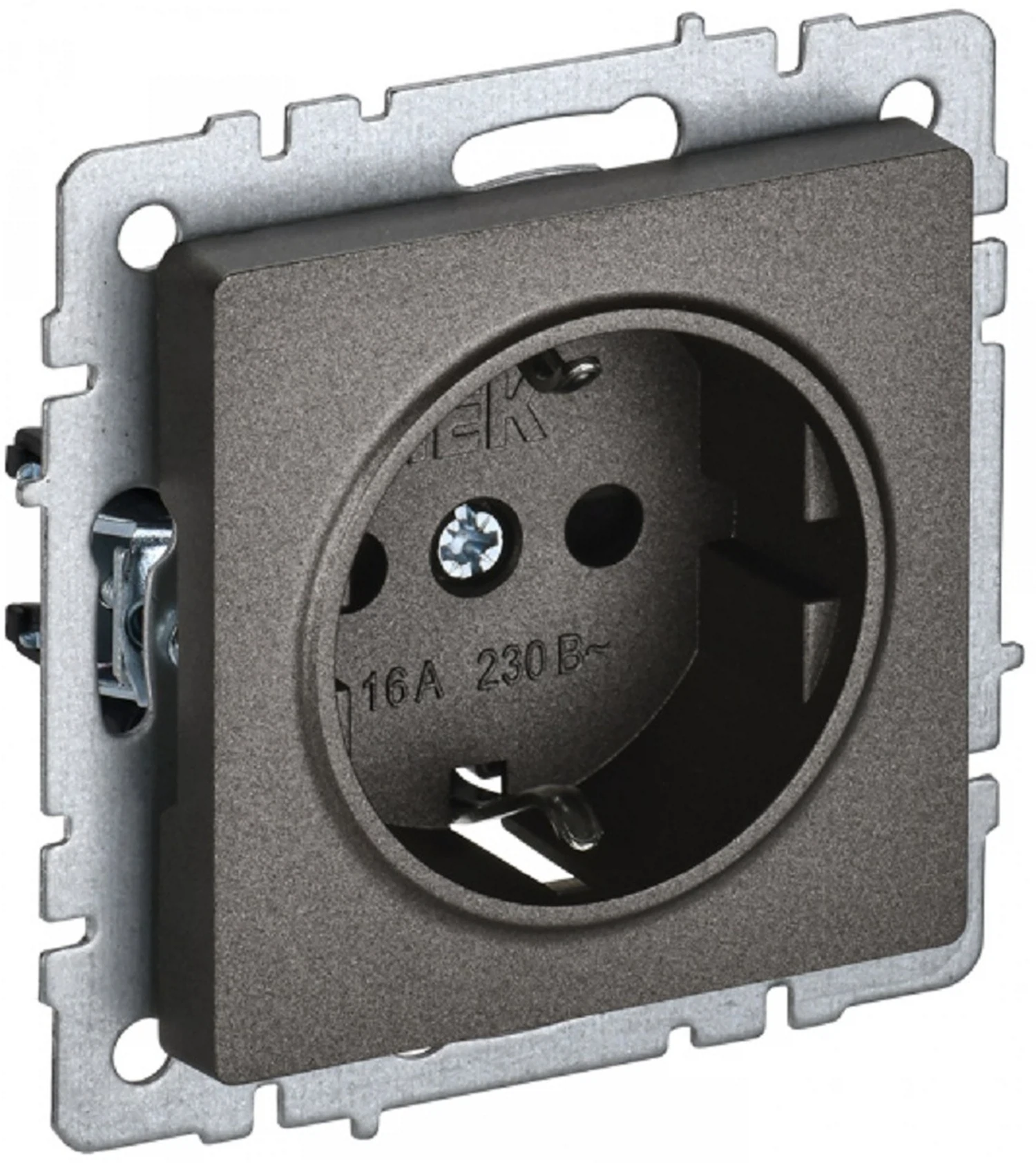 Изображение товара Розетка IEK BRITE BASE с заземлением 16А коричневая скрытая