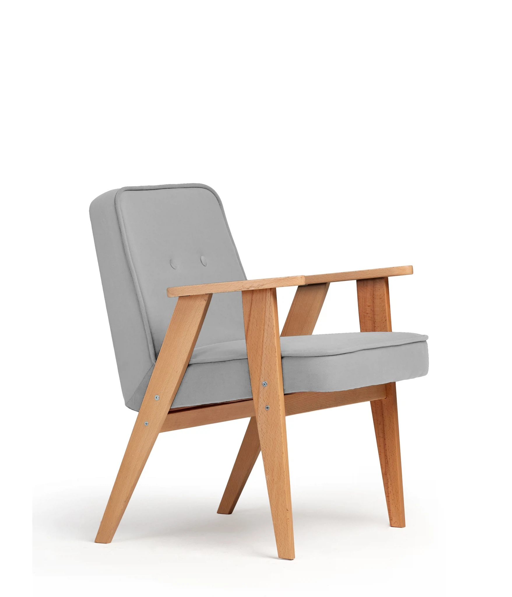 Изображение товара Кресло стул Несс с мягкой спинкой и деревянными подлокотниками, современный дизайн