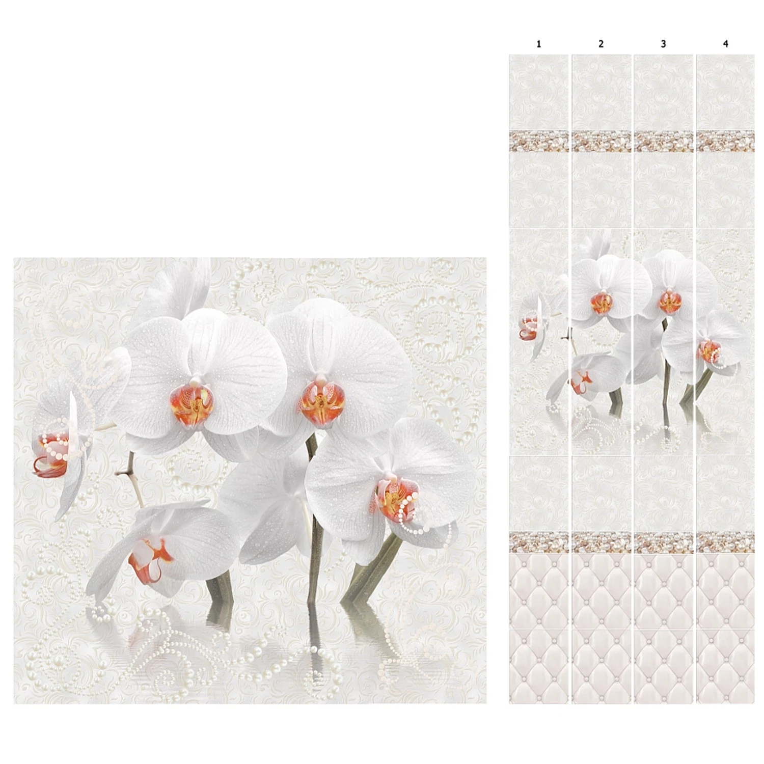 Изображение товара Панель ПВХ КронаПласт CRYSTAL Офелия 2700х250х8 мм, влагостойкая для стен и потолков