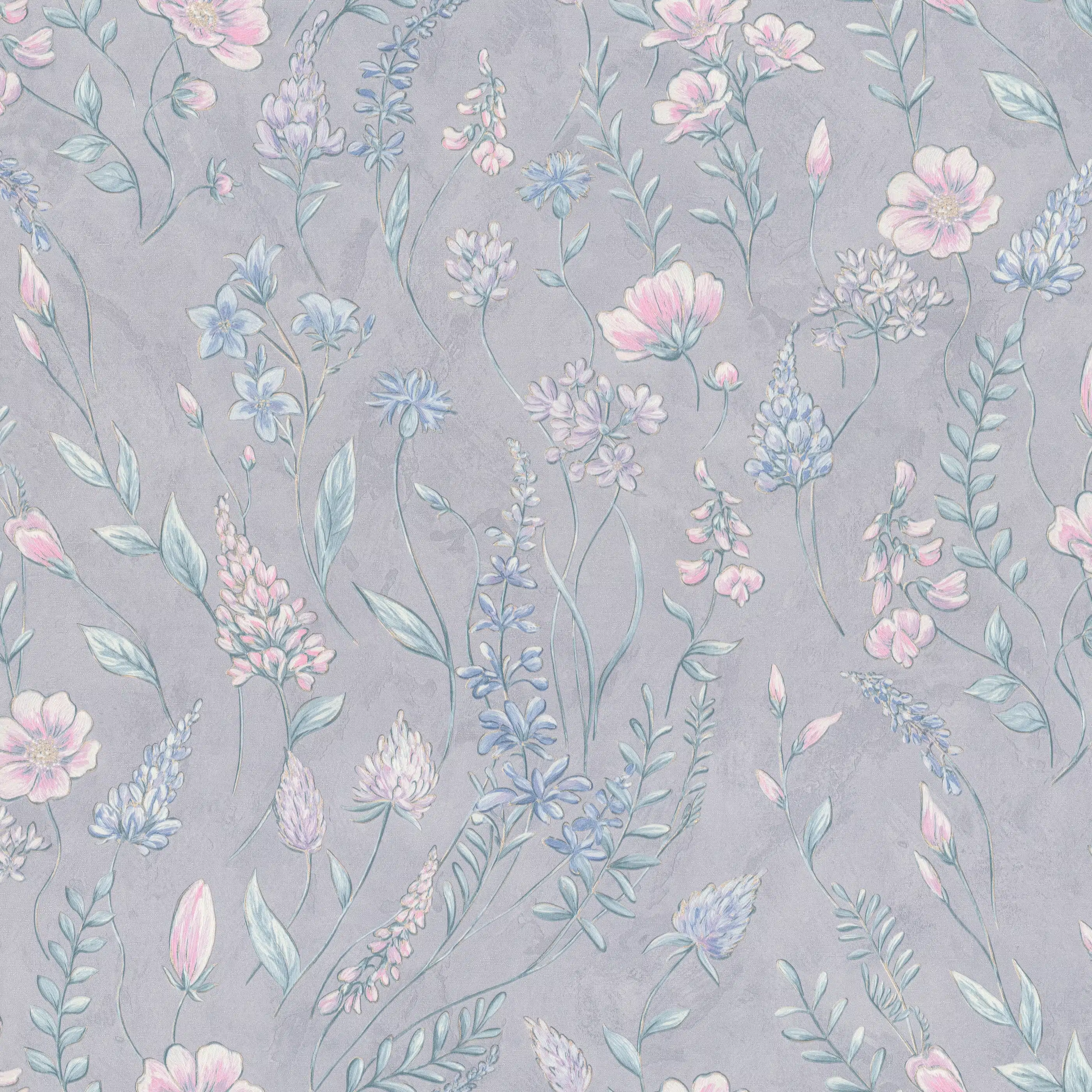 Изображение товара Обои флизелиновые Meadow Euro Decor, голубые, 1,06*10,05м, 7326-03