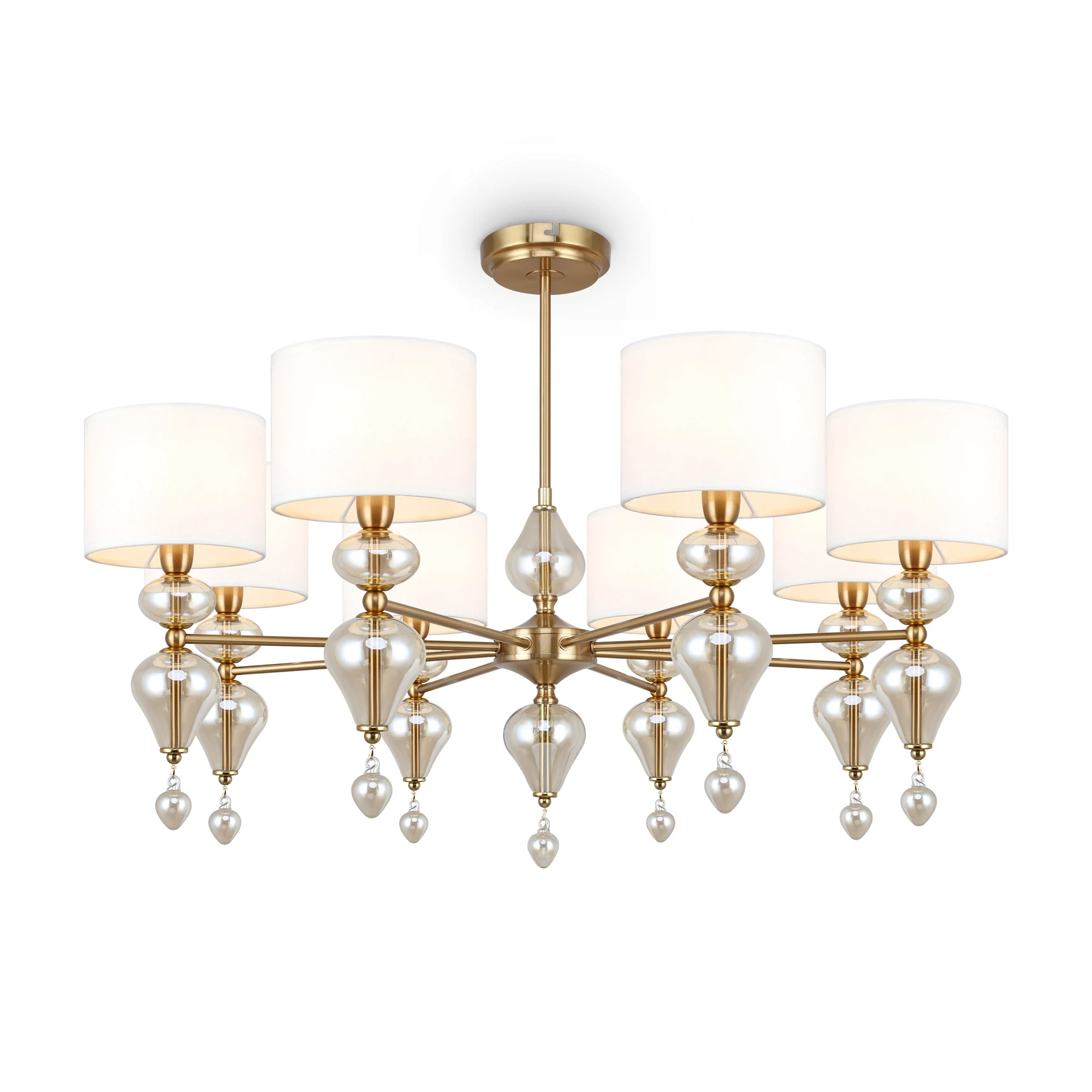 Изображение товара Люстра Freya MODERN FR5369CL-08BS из металла с тканевыми плафонами, стиль модерн