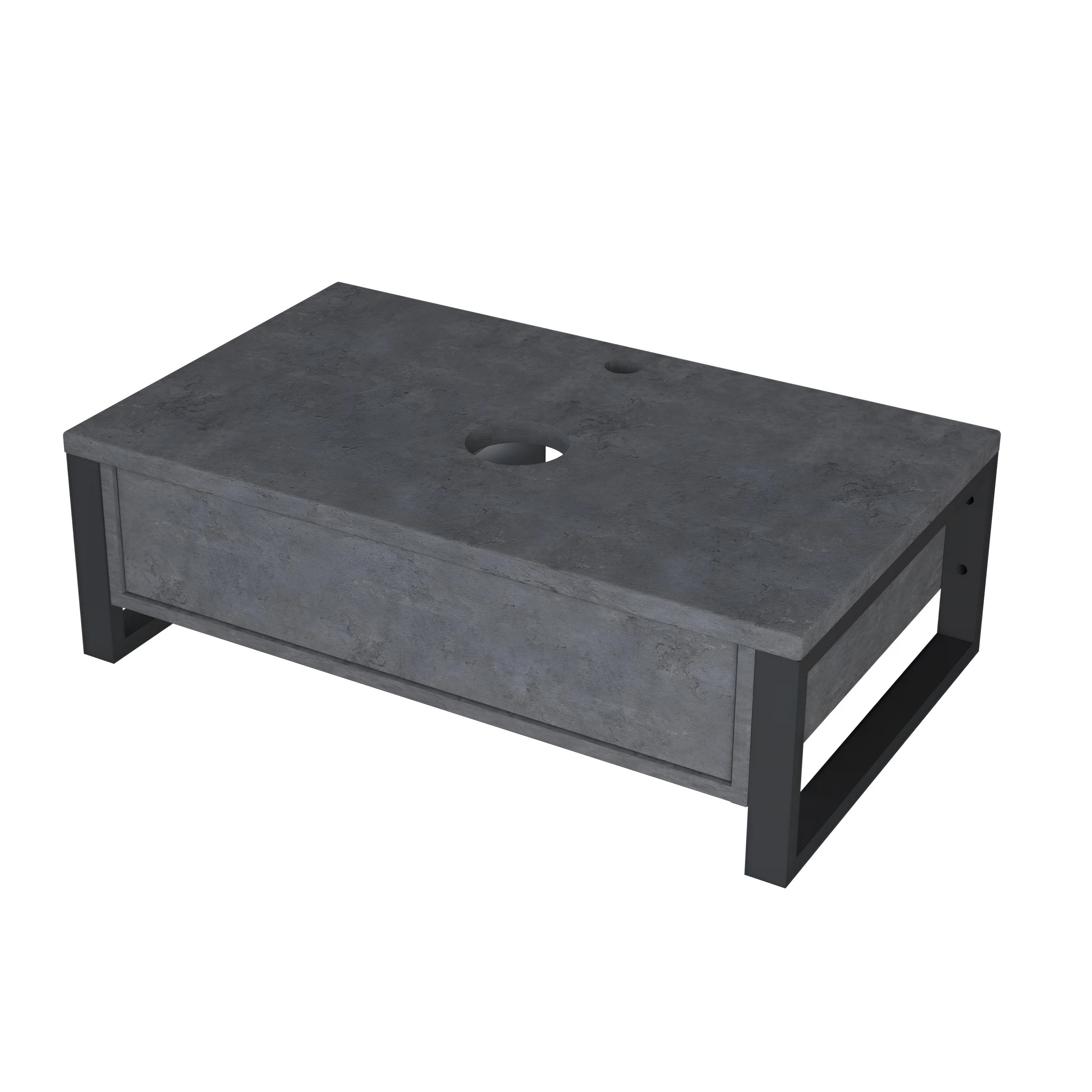 Изображение товара Тумба под раковину в ванную 1Marka GRUNGE LOFT 70 см подвесная Бетон темно-серый