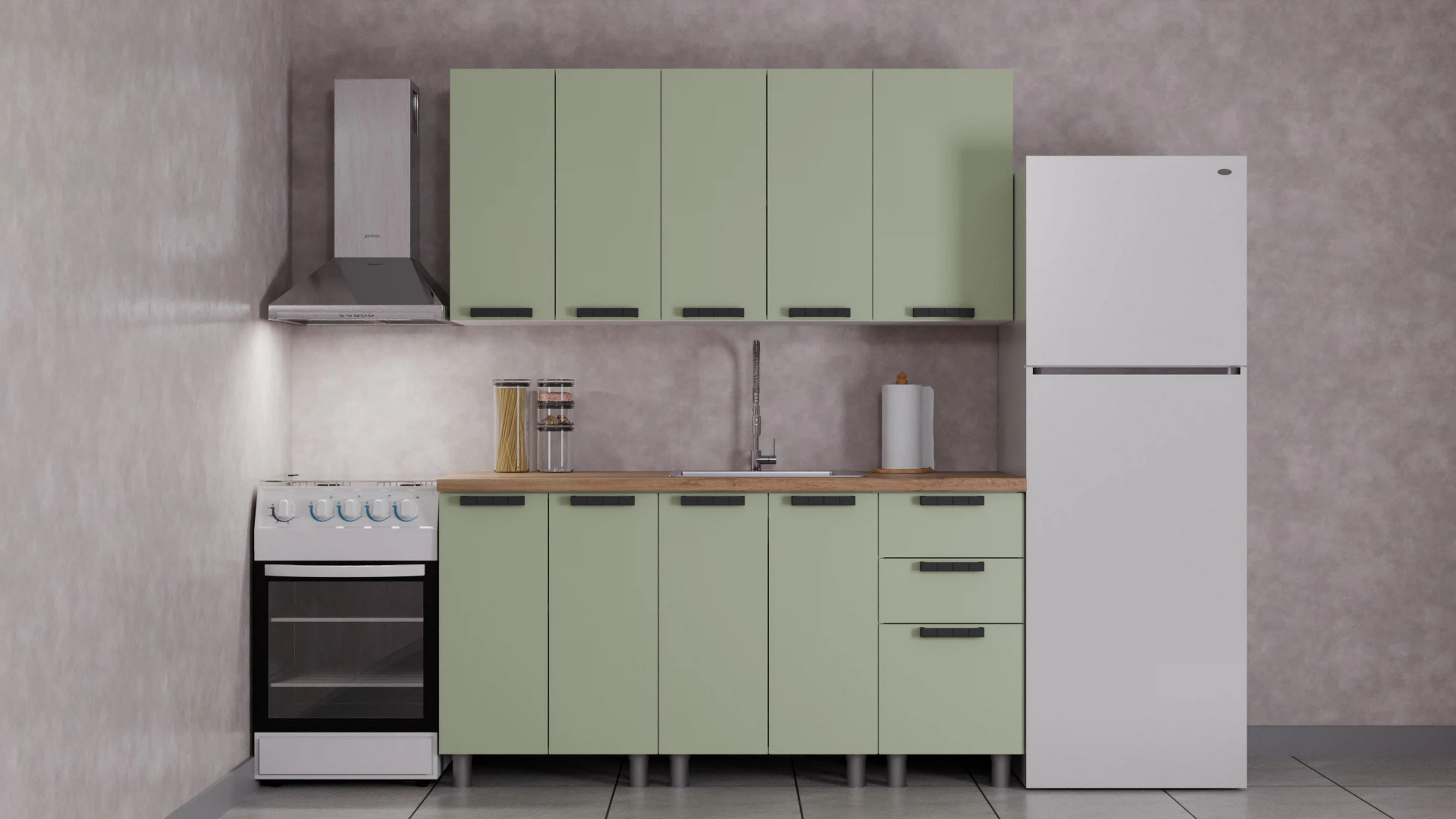 Изображение товара Кухня, Арника мебель, Лаванда, артикул Н00231874, размер 200*60*240, цвет Фиcташка