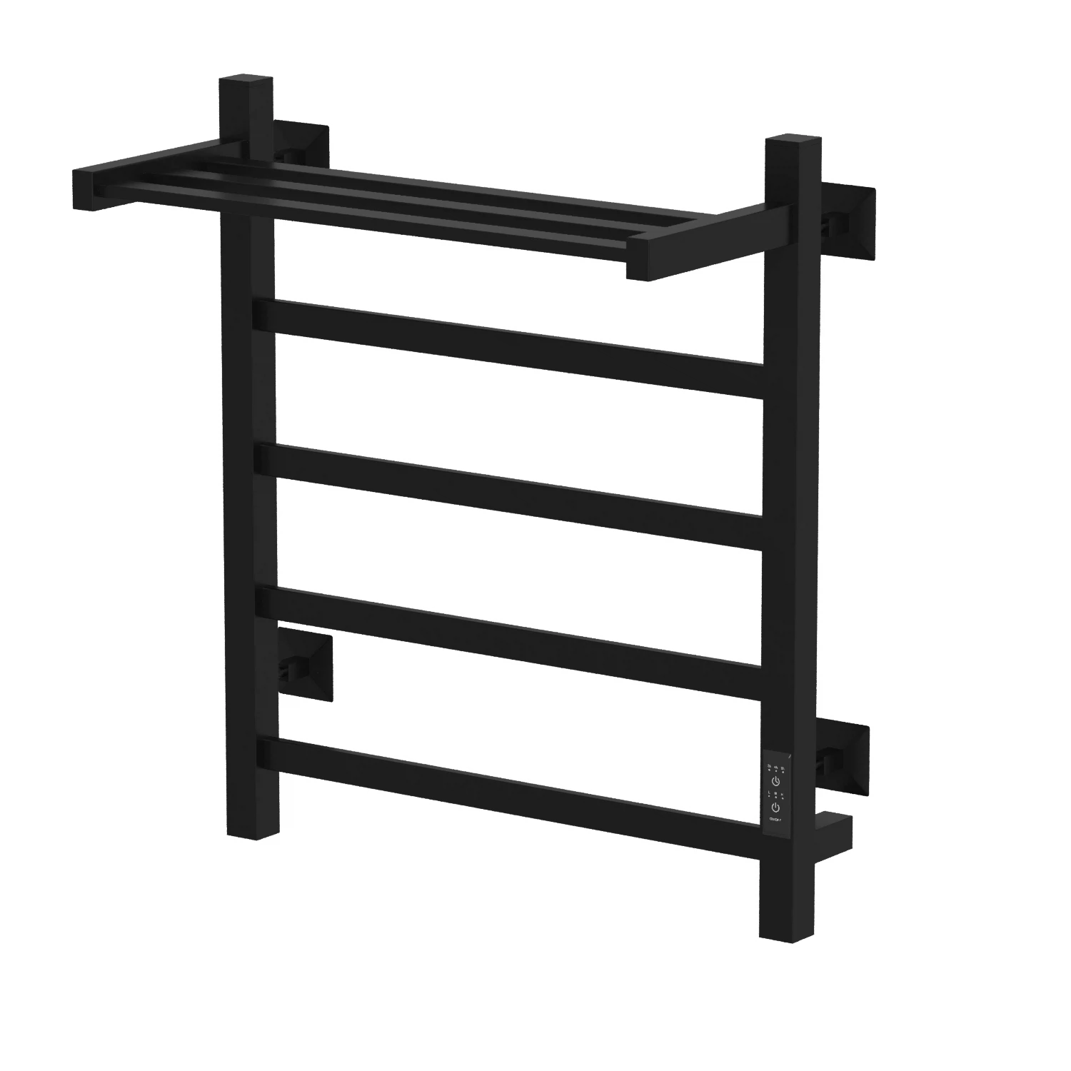 Изображение товара Полотенцесушитель MIXLINE TRIUMPH 60х50 (таймер, 419Вт, 4 перекладины + ПОЛКА) электрический ЧЕРНЫЙ