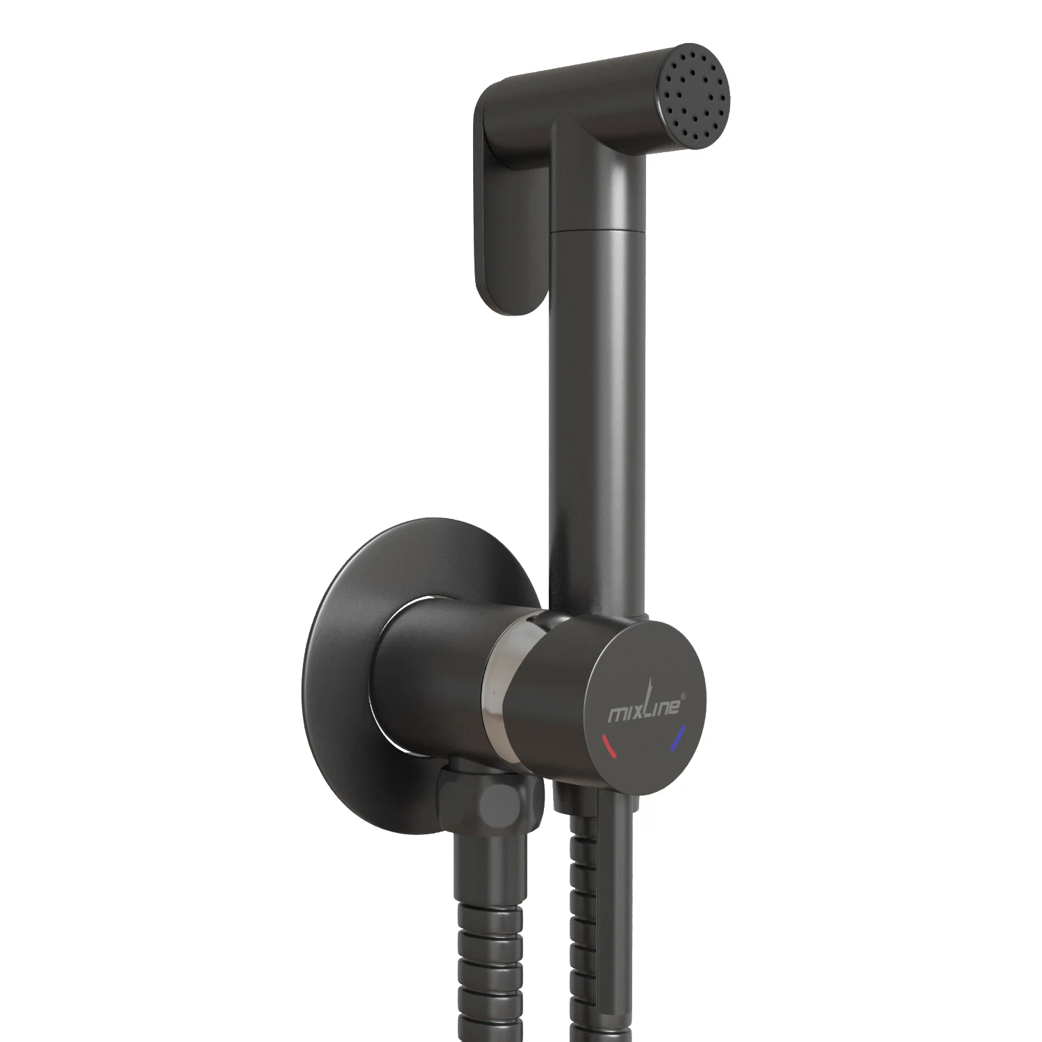 Изображение товара Смеситель с гигиенической лейкой Mixline ML31-081GR встраиваемый никель