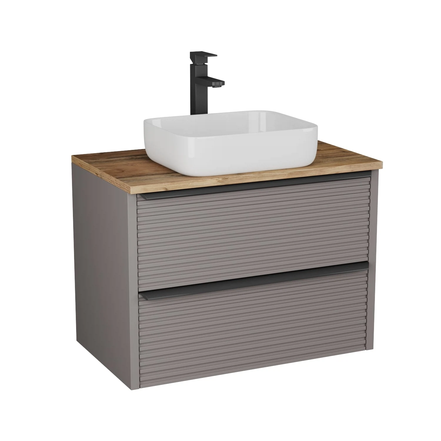 Изображение товара Подвесная тумба с раковиной Veneciana 85 капучино матовый, МДФ, керамика