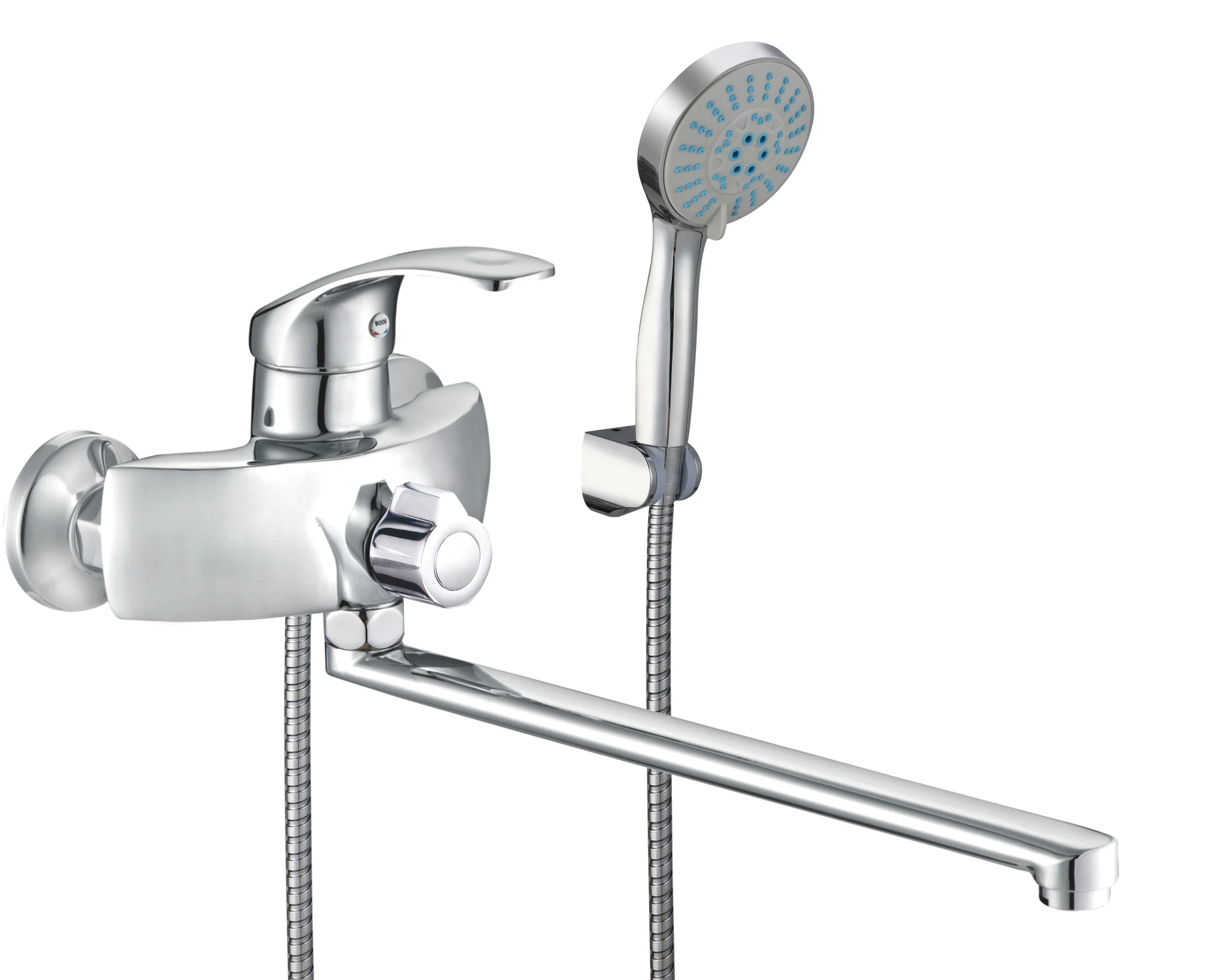 Изображение товара Смеситель для ванны с душем BOOU B8174-18F, латунь, хром, современный дизайн