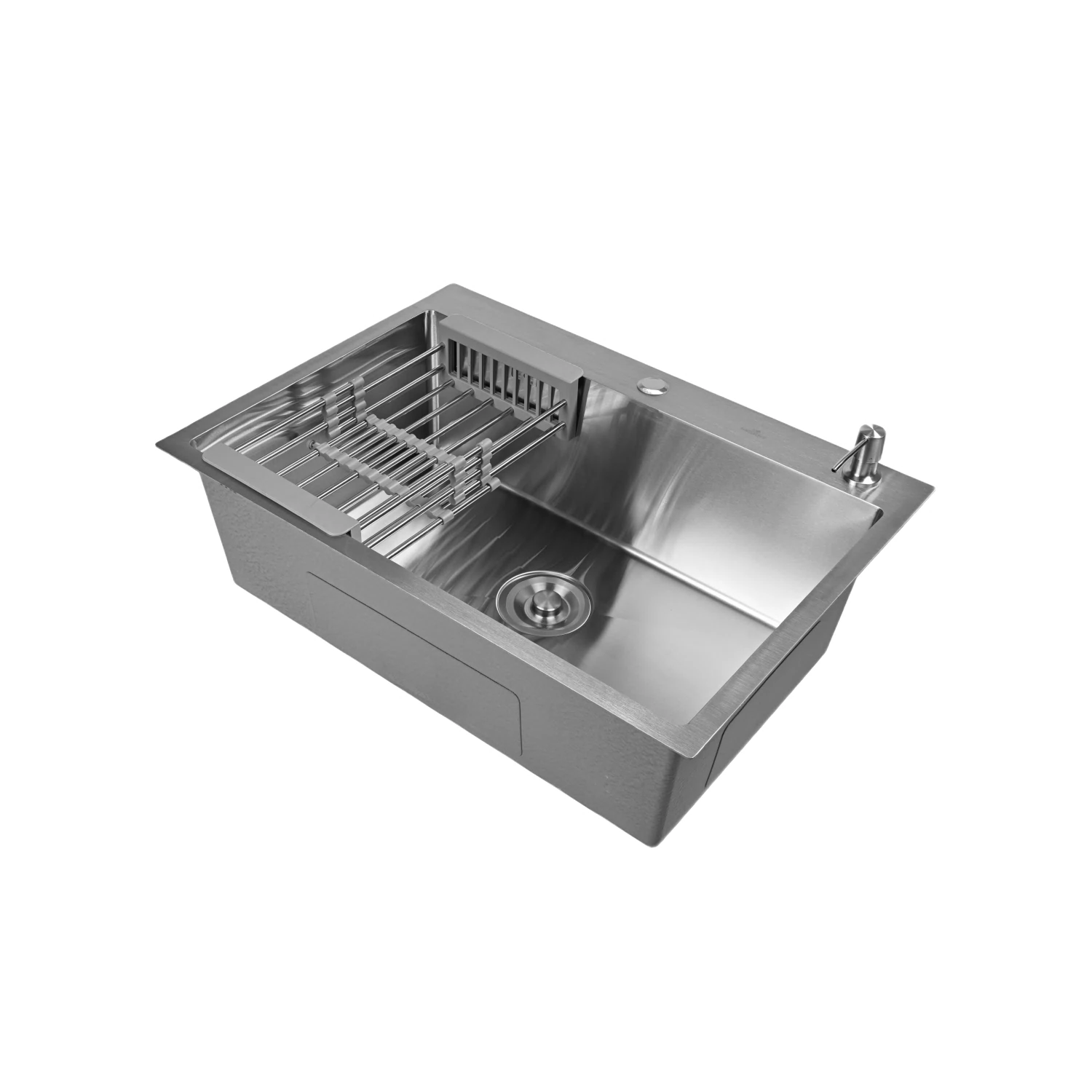 Изображение товара Мойка для кухни нержавеющая 70х50 с сифоном и дозатором