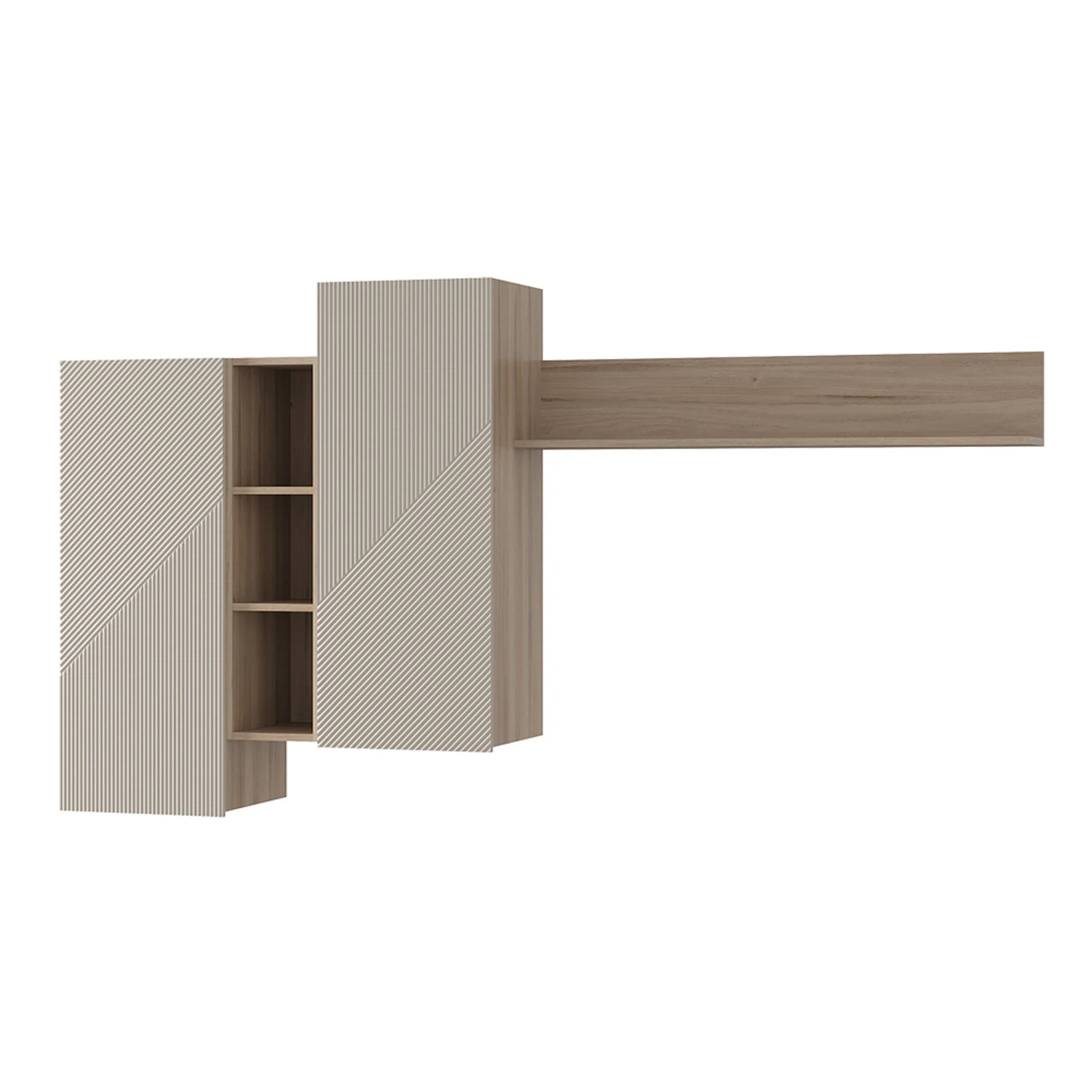 Изображение товара Настенная полка BTS мебель Эмилия бежевые ДСП с фрезеровкой 117х37.2 см