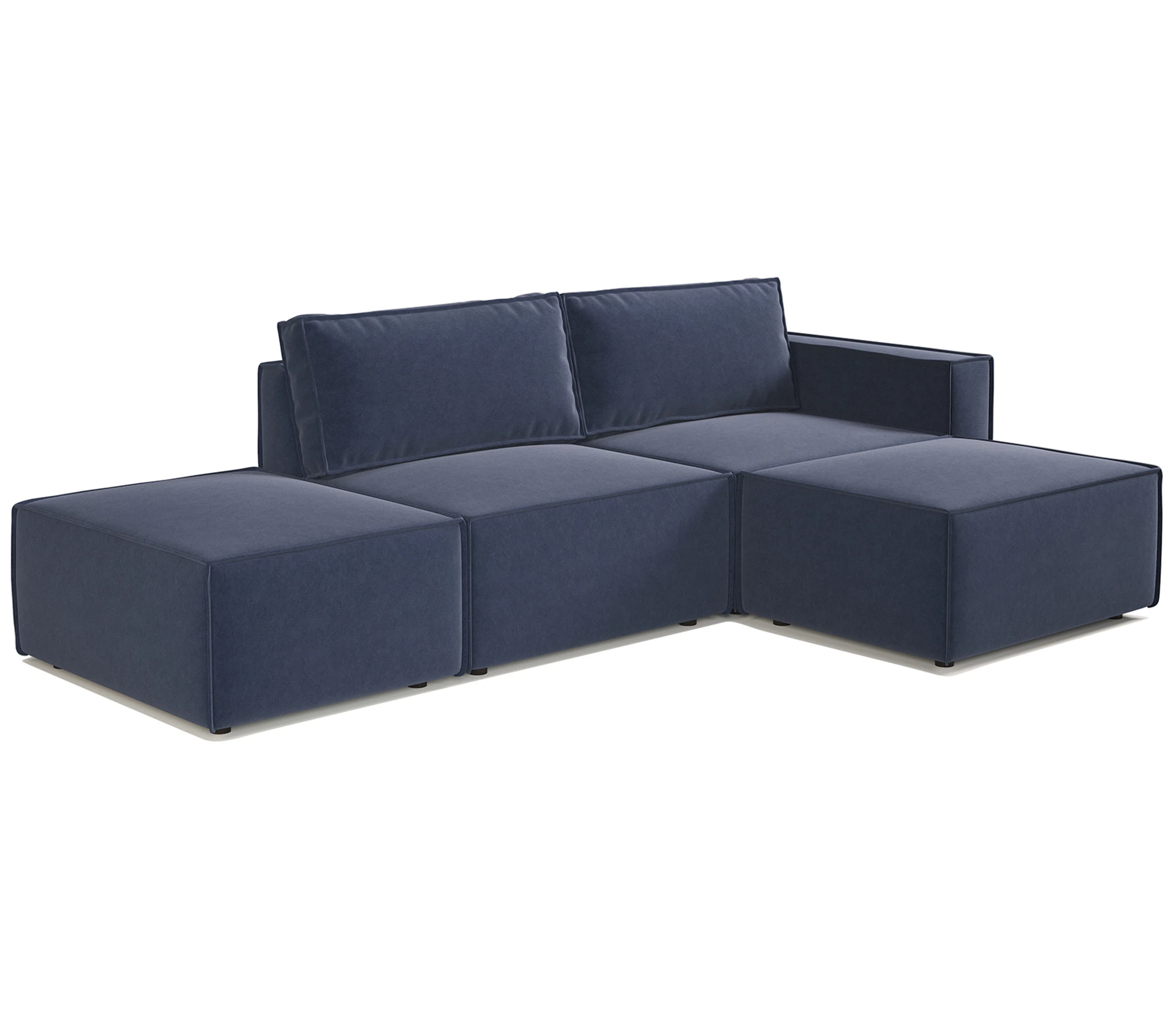 Изображение товара Модульный диван Шарм 25 211х170х70 см с велюром, правый, с декоративными подушками