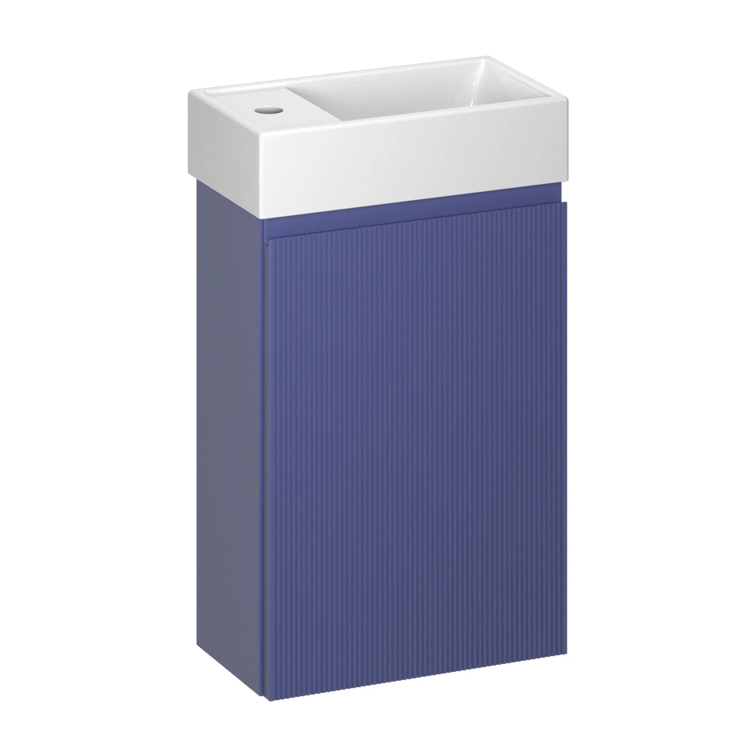 Изображение товара Тумба с раковиной Wellsee WC Area влагостойкая синяя МДФ и Фаянс