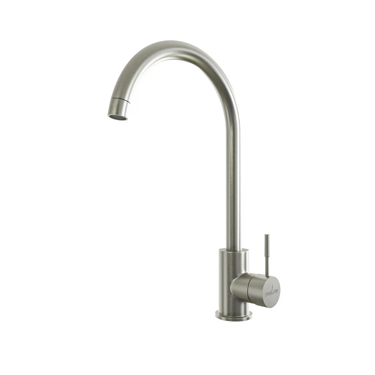 Изображение товара Смеситель для кухни Mixline 35k MLSS-0303 из нержавеющей стали с поворотным изливом
