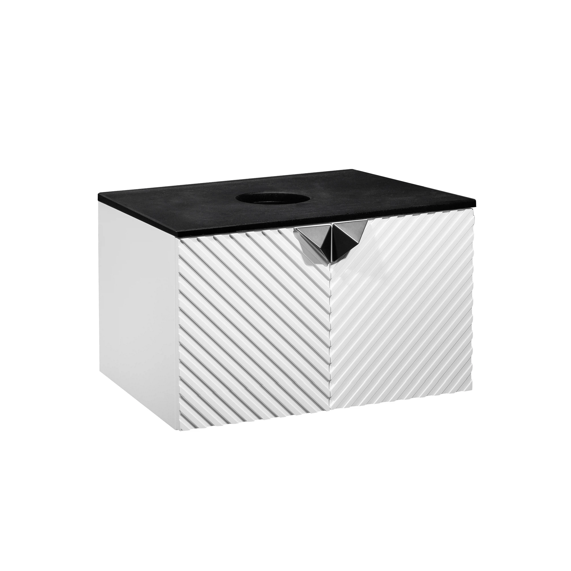 Изображение товара Тумба Runo Андорра 70 белый матовый чёрный подвесная под раковину