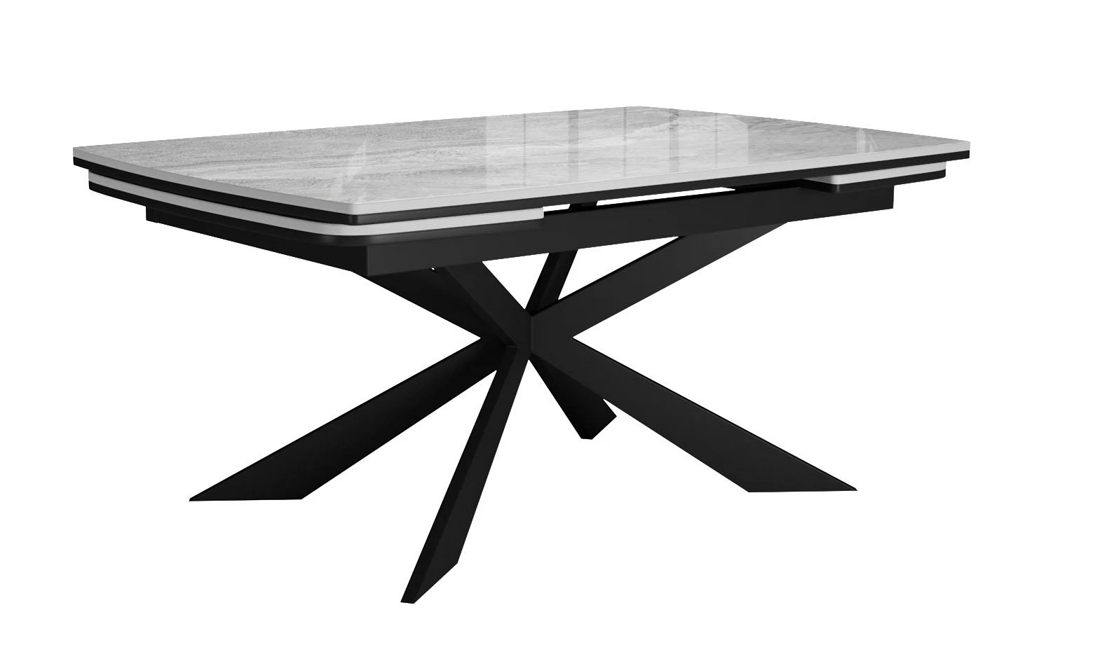 Изображение товара Стол DikLine KM160 керамика серый мрамор С31 глянец/опоры черные (2 уп.)