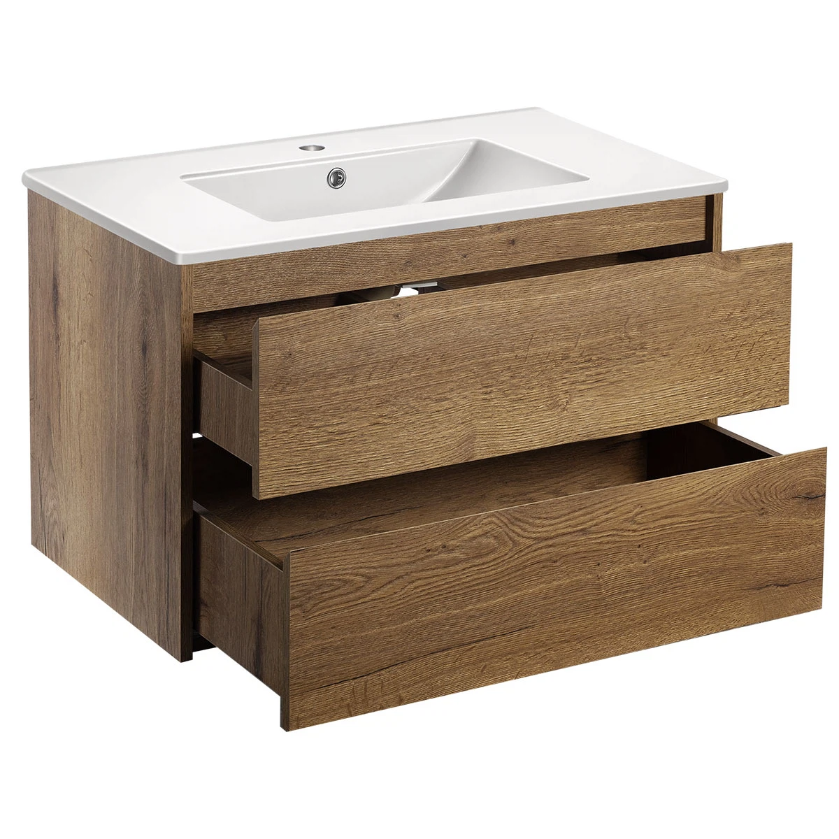 Изображение товара Тумба под раковину Gio 800 подвесная, 2 выкатных ящика soft-close, T.Oak