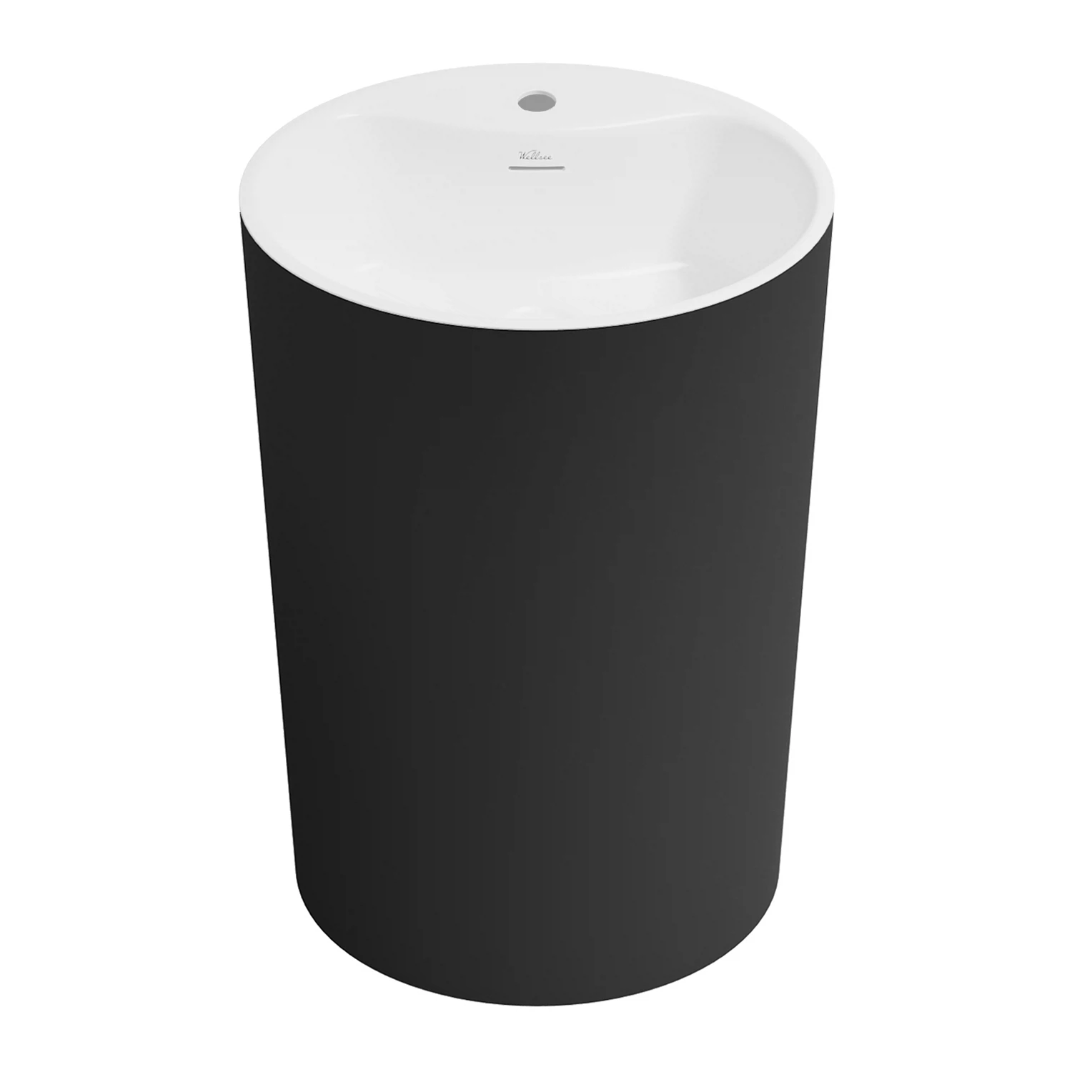 Изображение товара Напольная раковина для ванной Wellsee Coquillage черная 50х38х85 см акрил