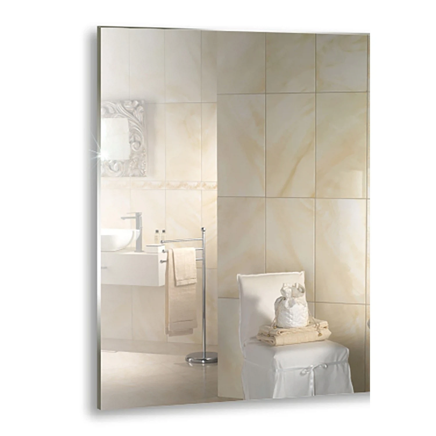 Изображение товара Зеркало для ванной комнаты LORANTO Прямоугольник 600x800 мм антизапотеватель