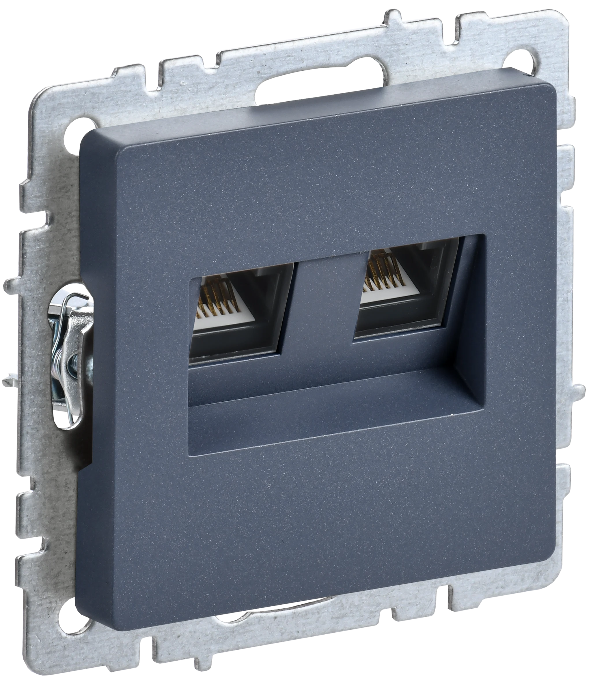 Изображение товара Розетка двойная RJ11+RJ45 IEK BRITE BASE Маренго кат.5E РК/Т12-БрМ.