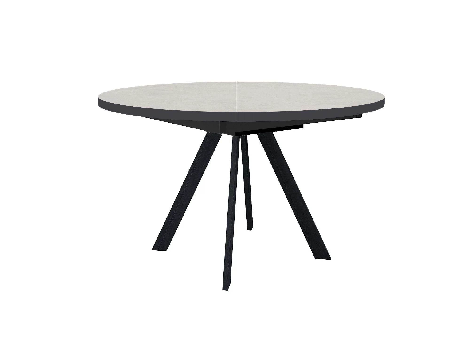 Изображение товара Стол DikLine RD120 белый с черными опорами и вставкой 40 см для домашнего офиса