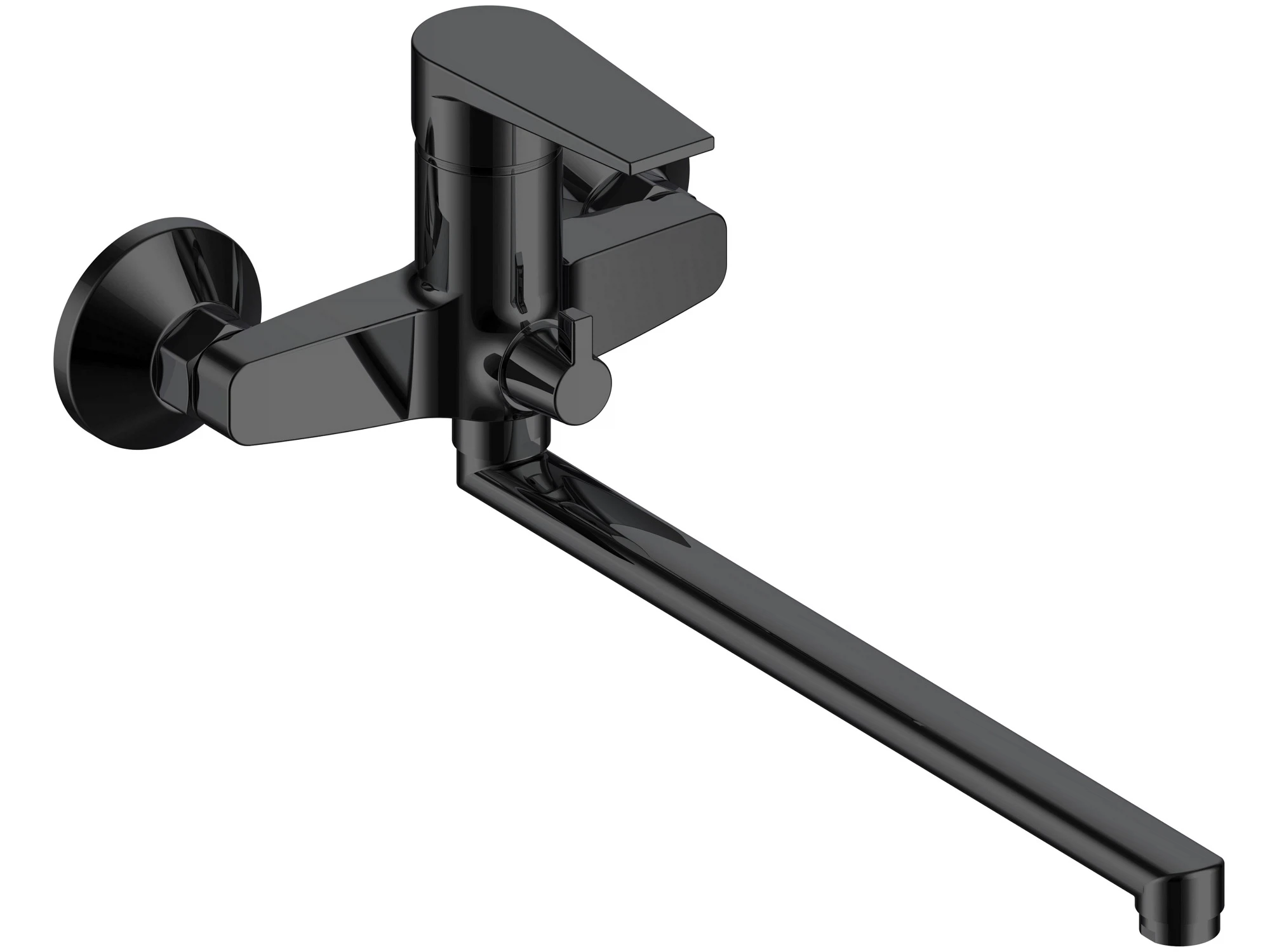 Изображение товара Смеситель "Budapest black" для ванны с длинным изливом c аксессуарами, арт. BT31B