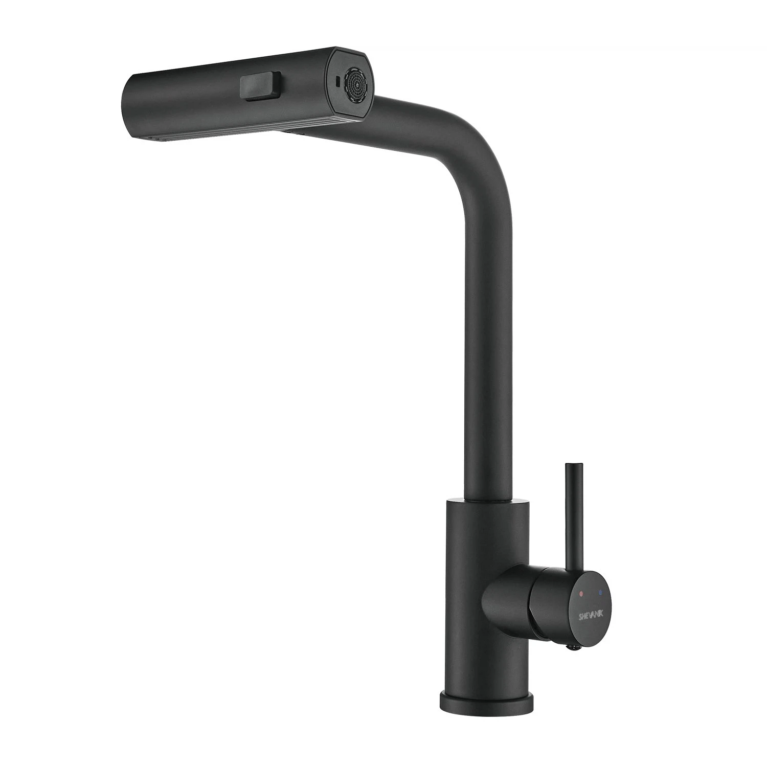 Изображение товара Shevanik S263H смеситель для кухни, черный, выдвижной излив