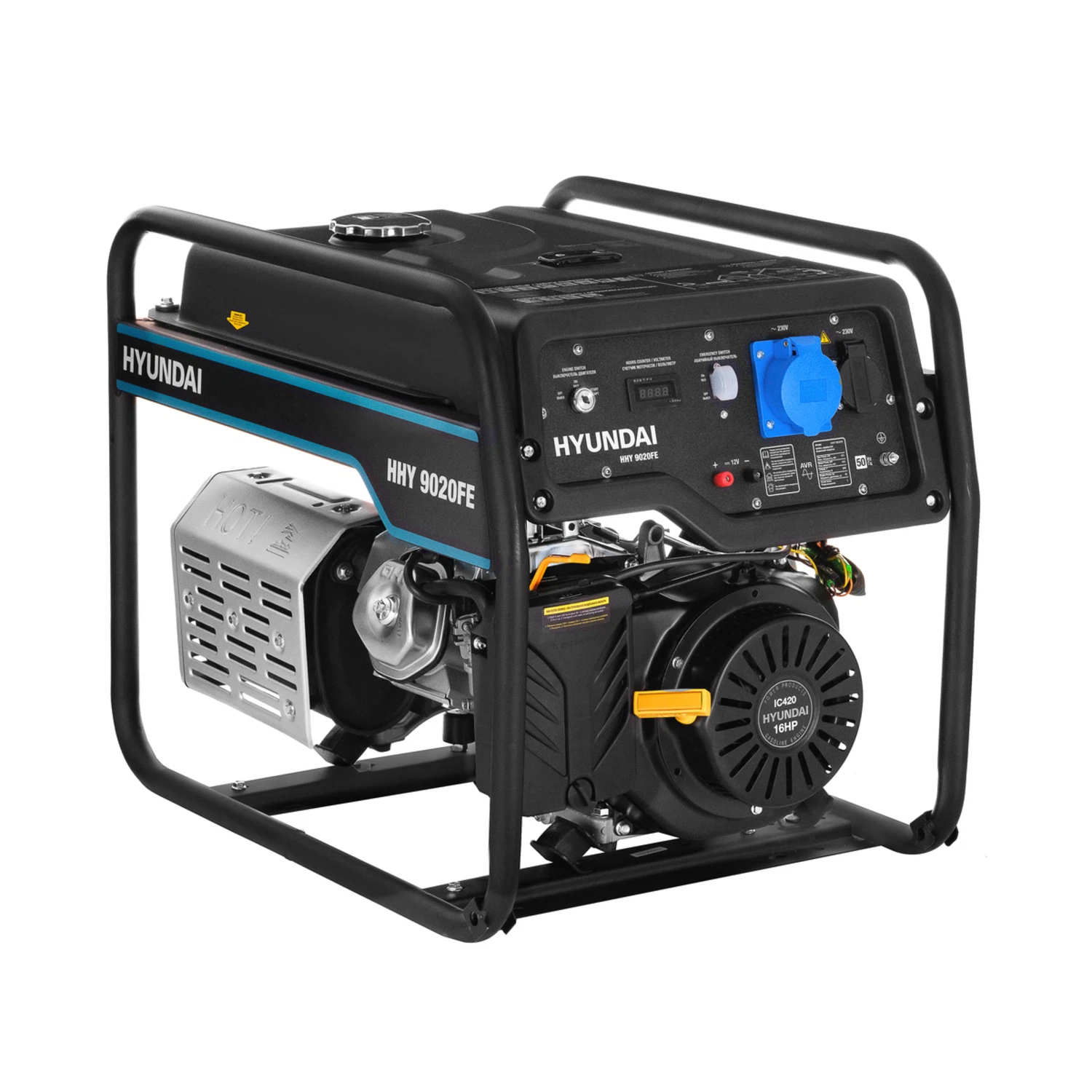Изображение товара Бензиновый генератор Hyundai HHY 9020FE мощностью 6000 Вт стационарный
