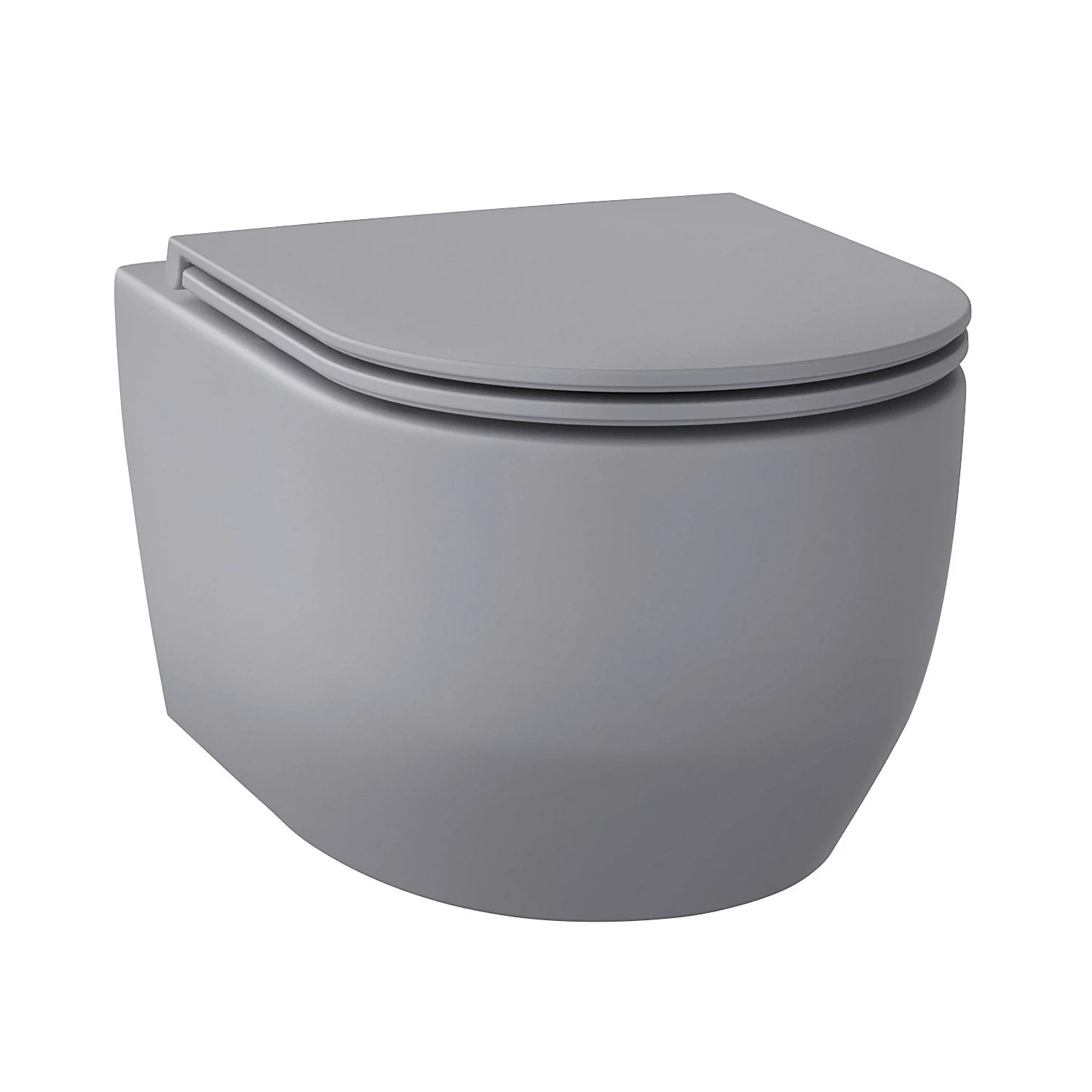 Изображение товара Подвесной унитаз Wellsee Croquis безободковый серый с технологией VortexFlow