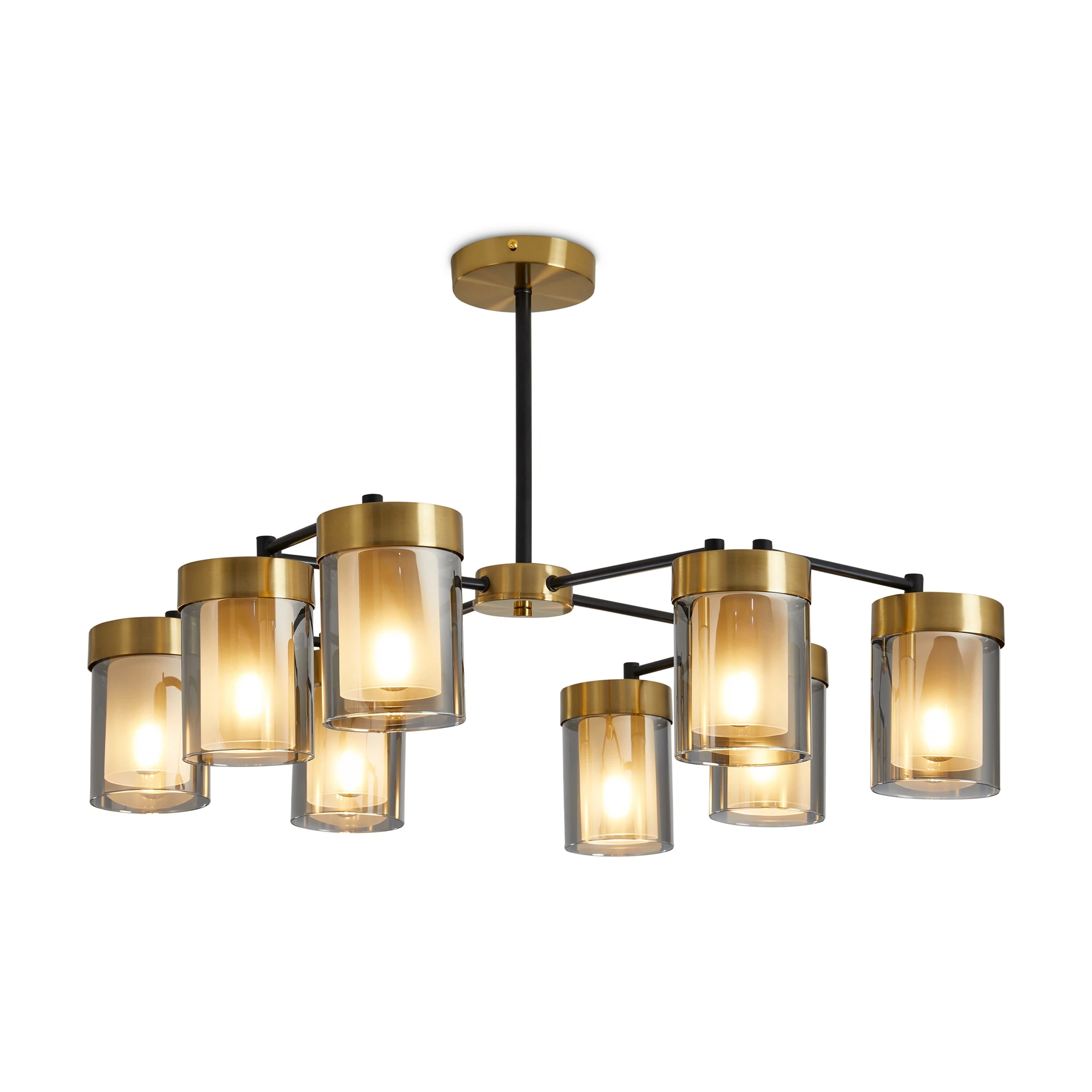 Изображение товара Люстра Freya Lora FR5432PL-08BBS из металла и стекла, модерн дизайн, IP20