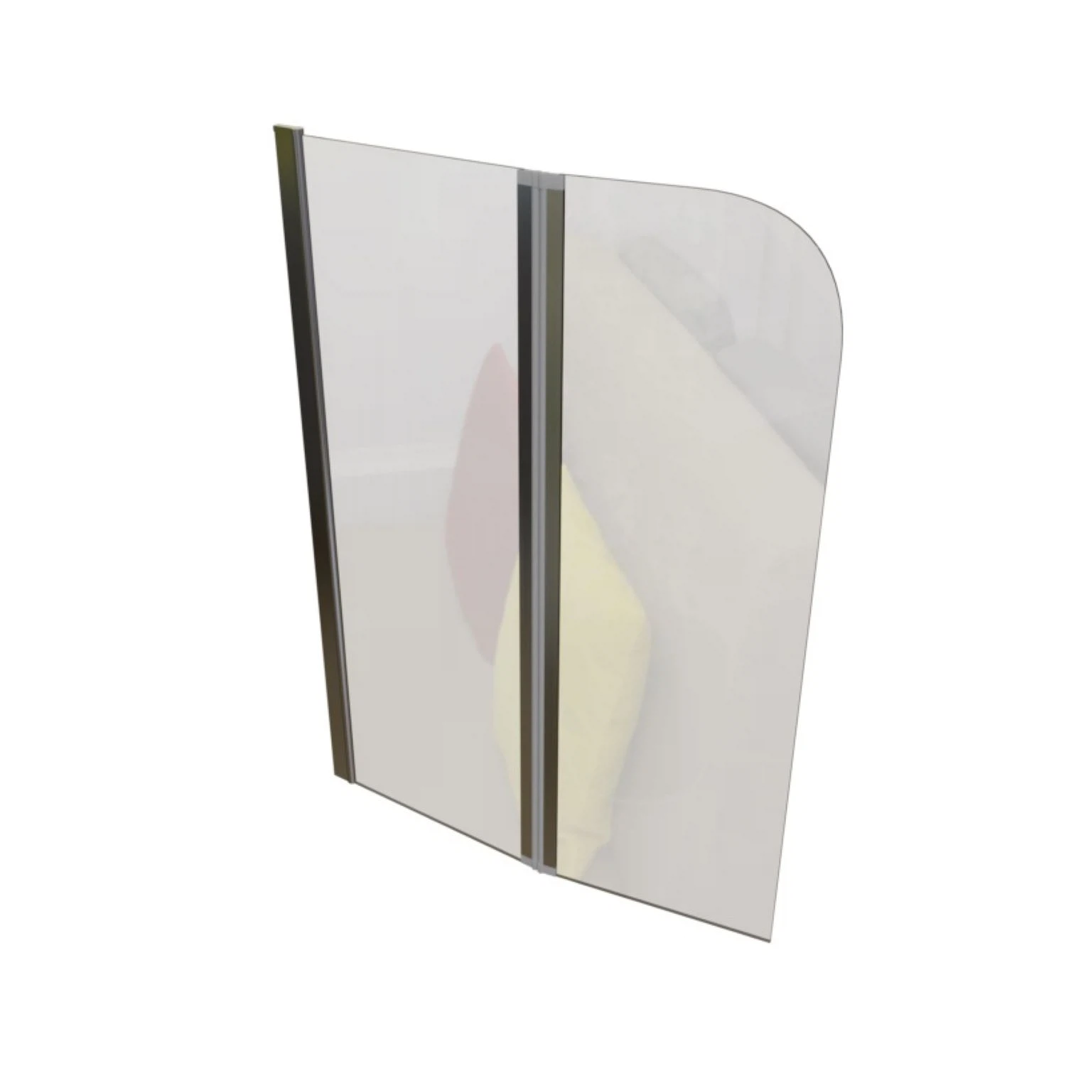 Изображение товара Стеклянная складная штора для ванны Radomir Смайл 100х140, 2 секции, хром