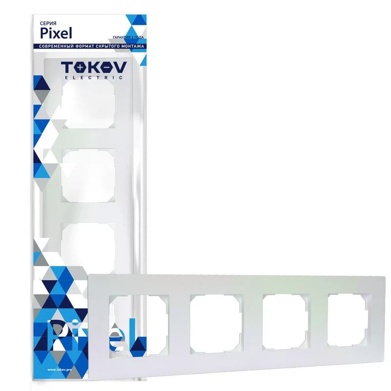 Изображение товара Рамка 4-м Pixel универс. перламутр от TOKOV ELECTRIC