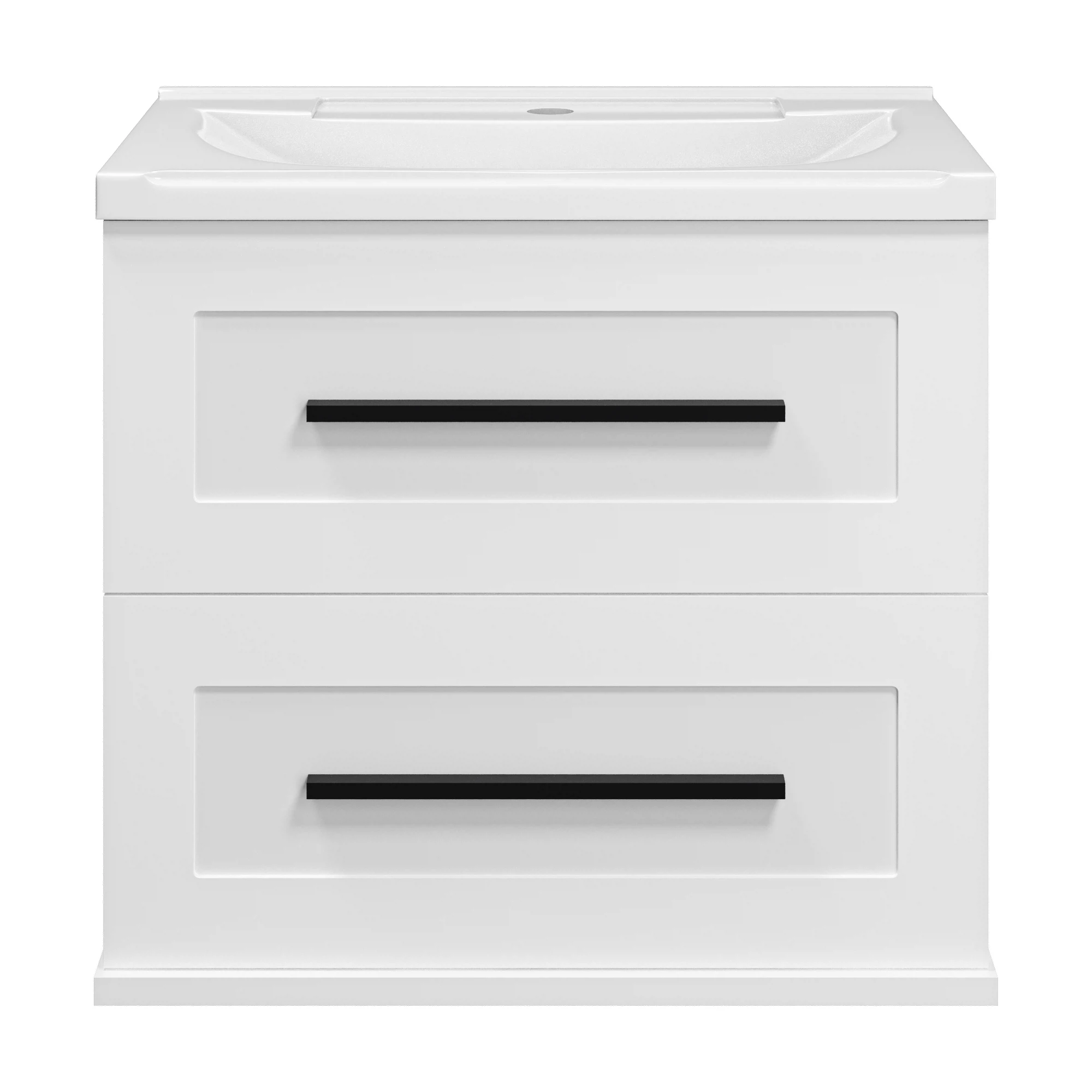 Изображение товара Тумба с раковиной для ванной комнаты Misty Модерн белая матовая подвесная 595х405 мм