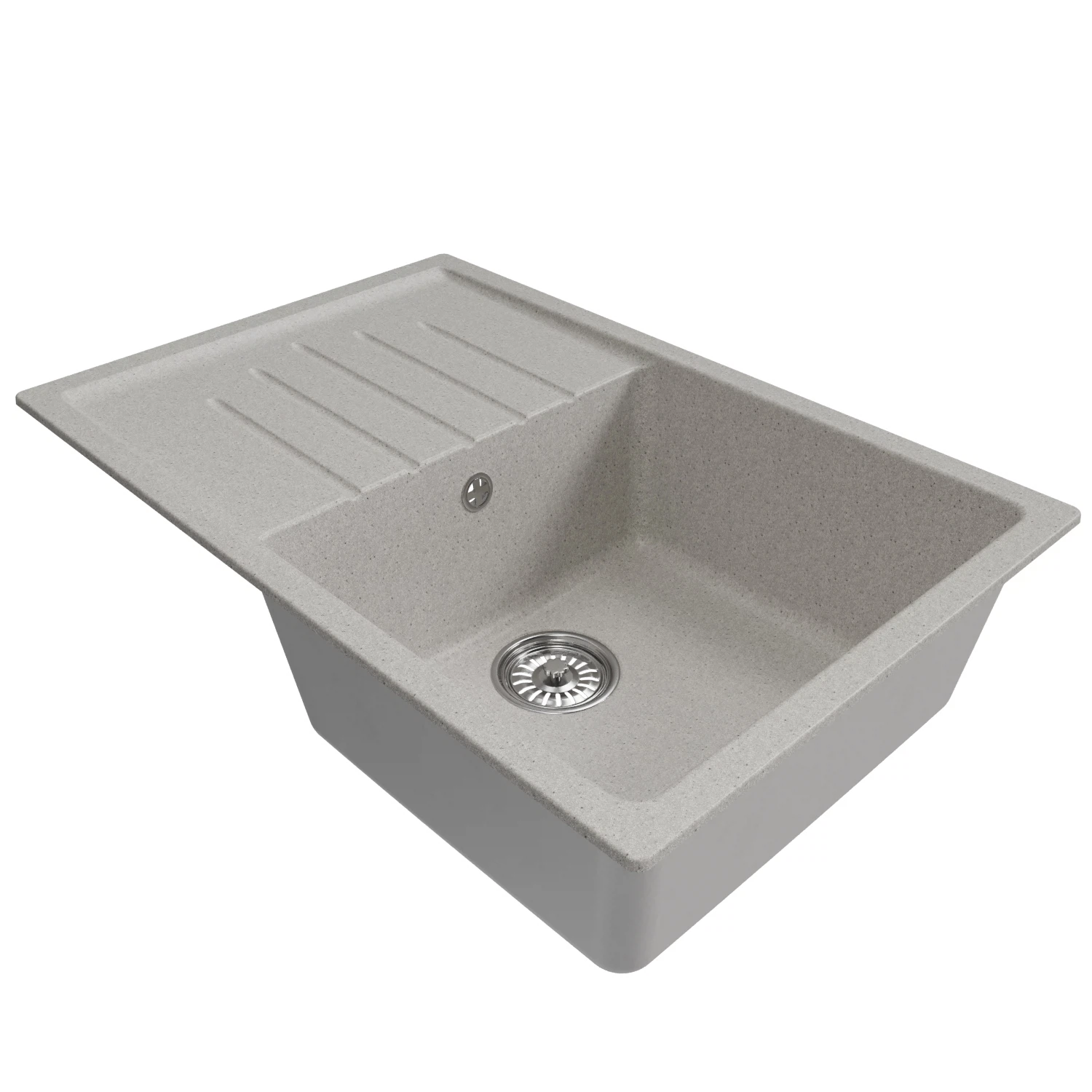 Изображение товара Мойка ML-GM19 из искусственного мрамора с крылом, серый, 750*500*200мм