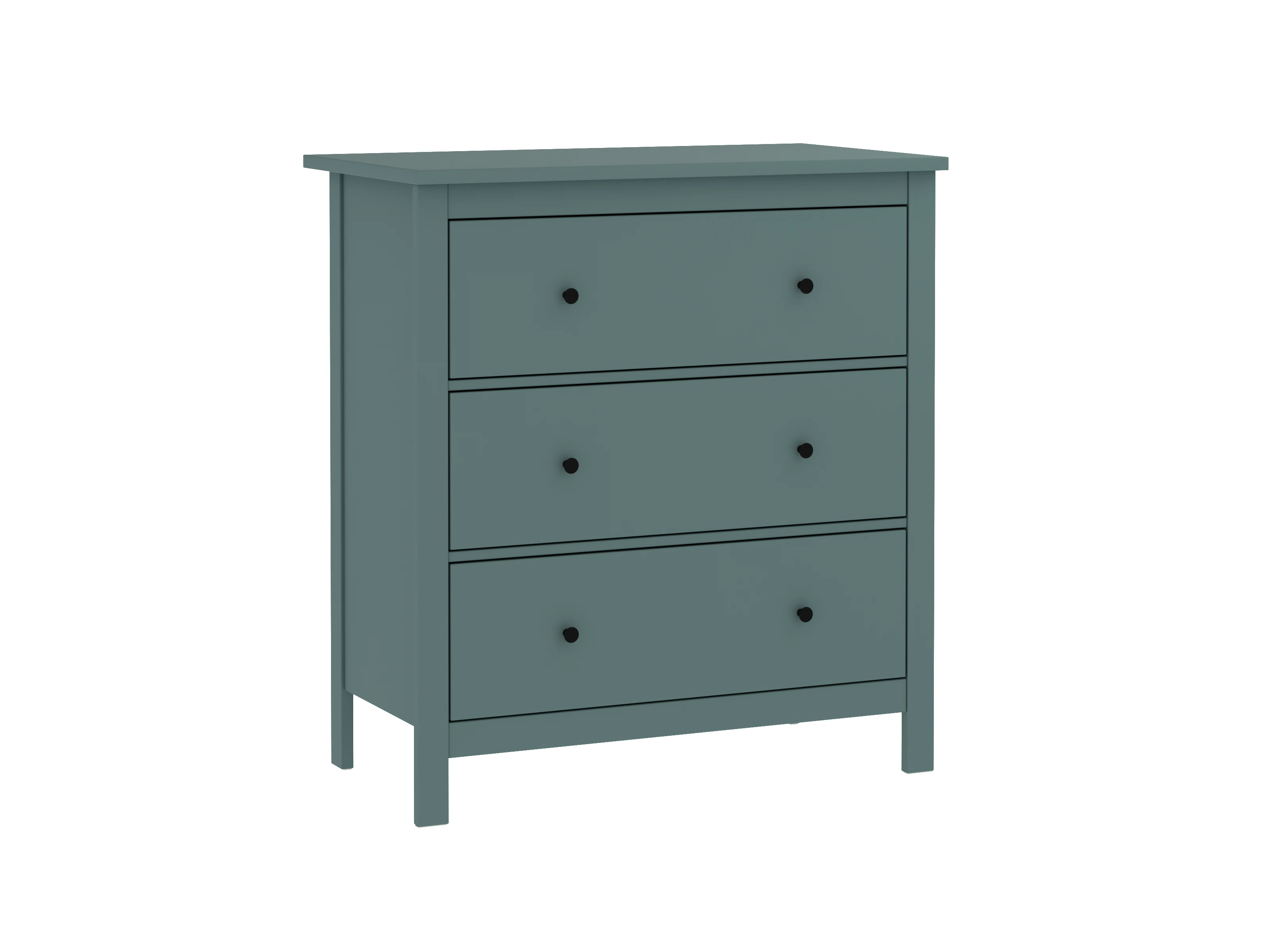 Изображение товара Комод Сага 3 ящика темно-бирюзовый мебель для спальни